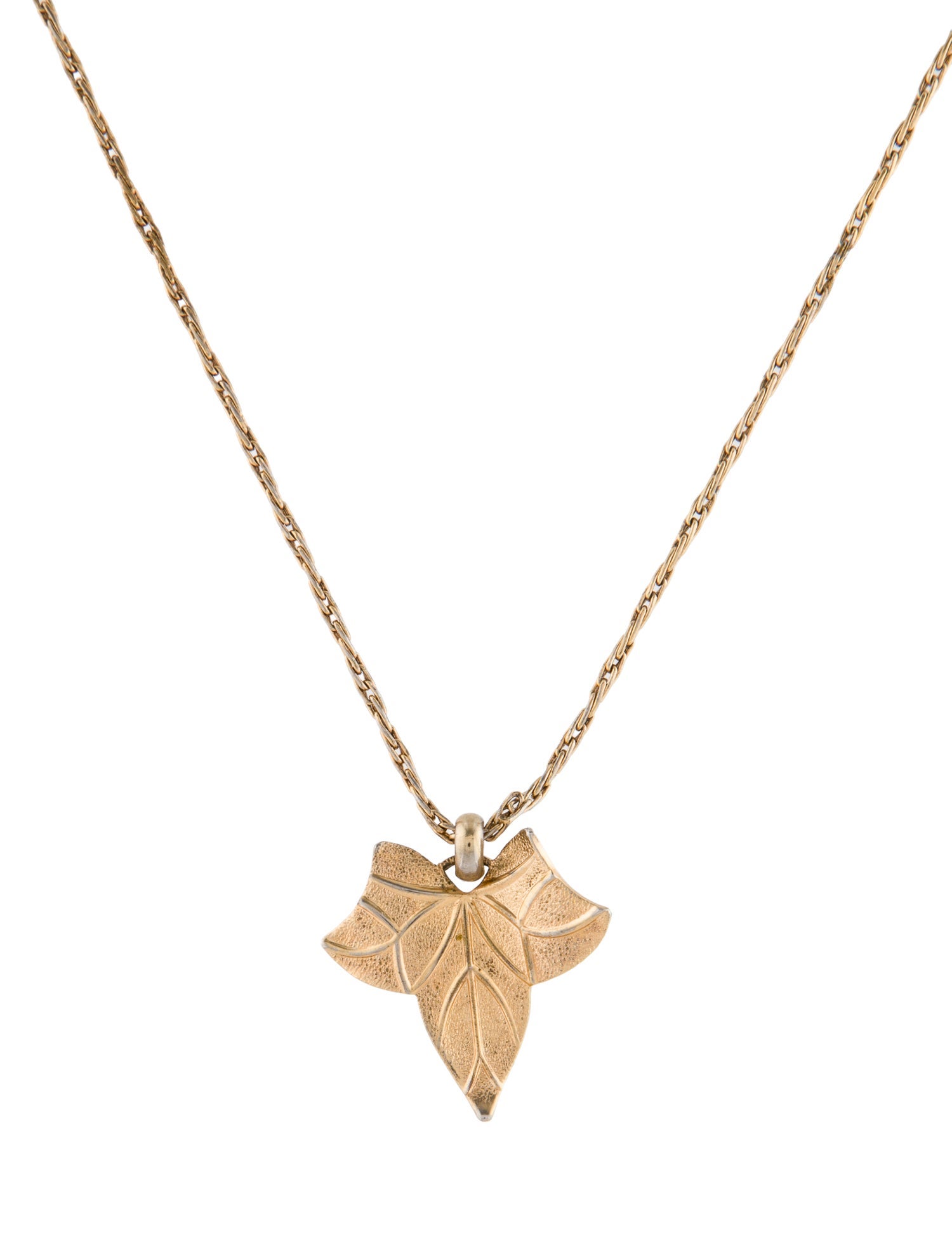 Christian Dior Vintage Leaf Pendant Necklace