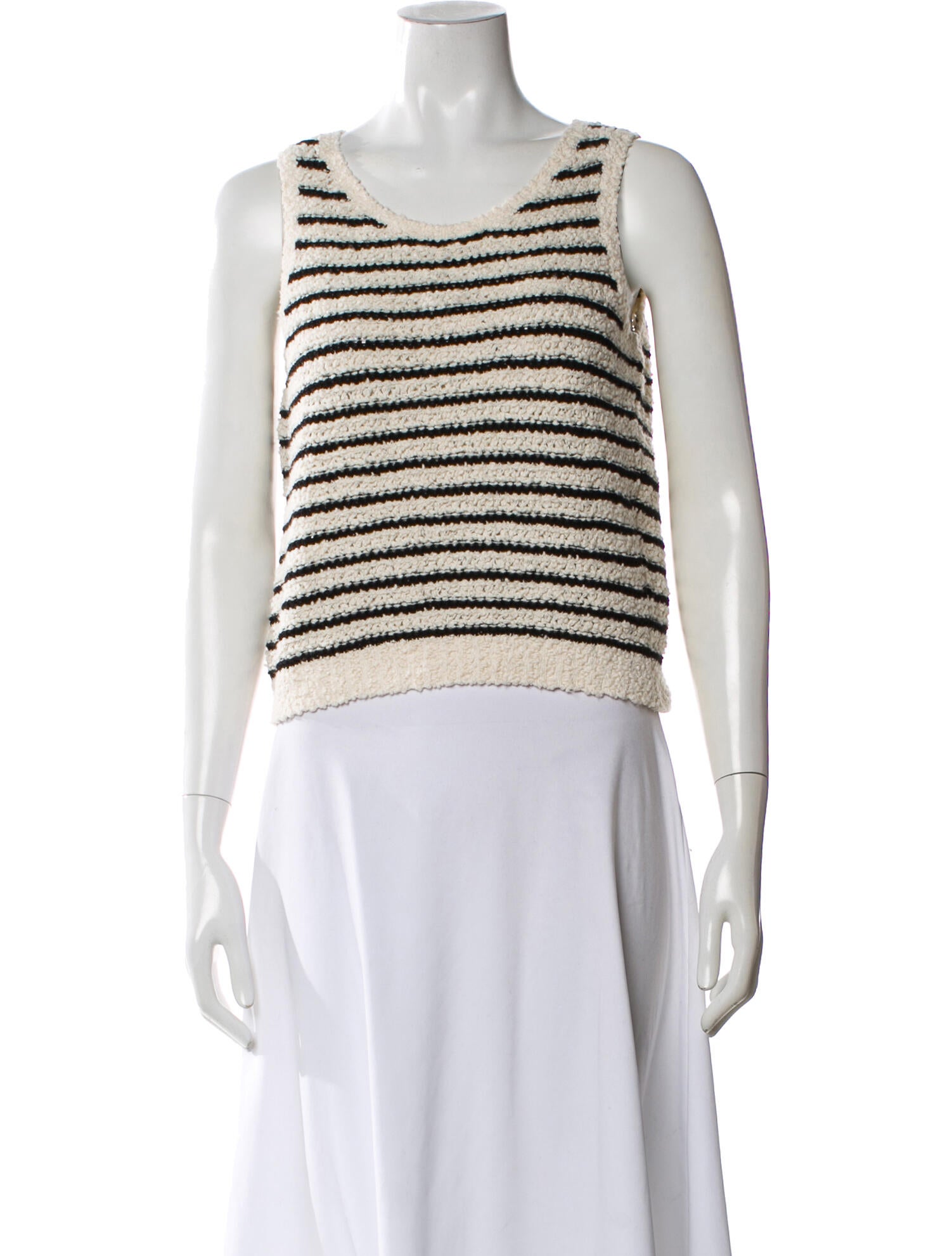 Christian Dior Striped Crew Neck Top