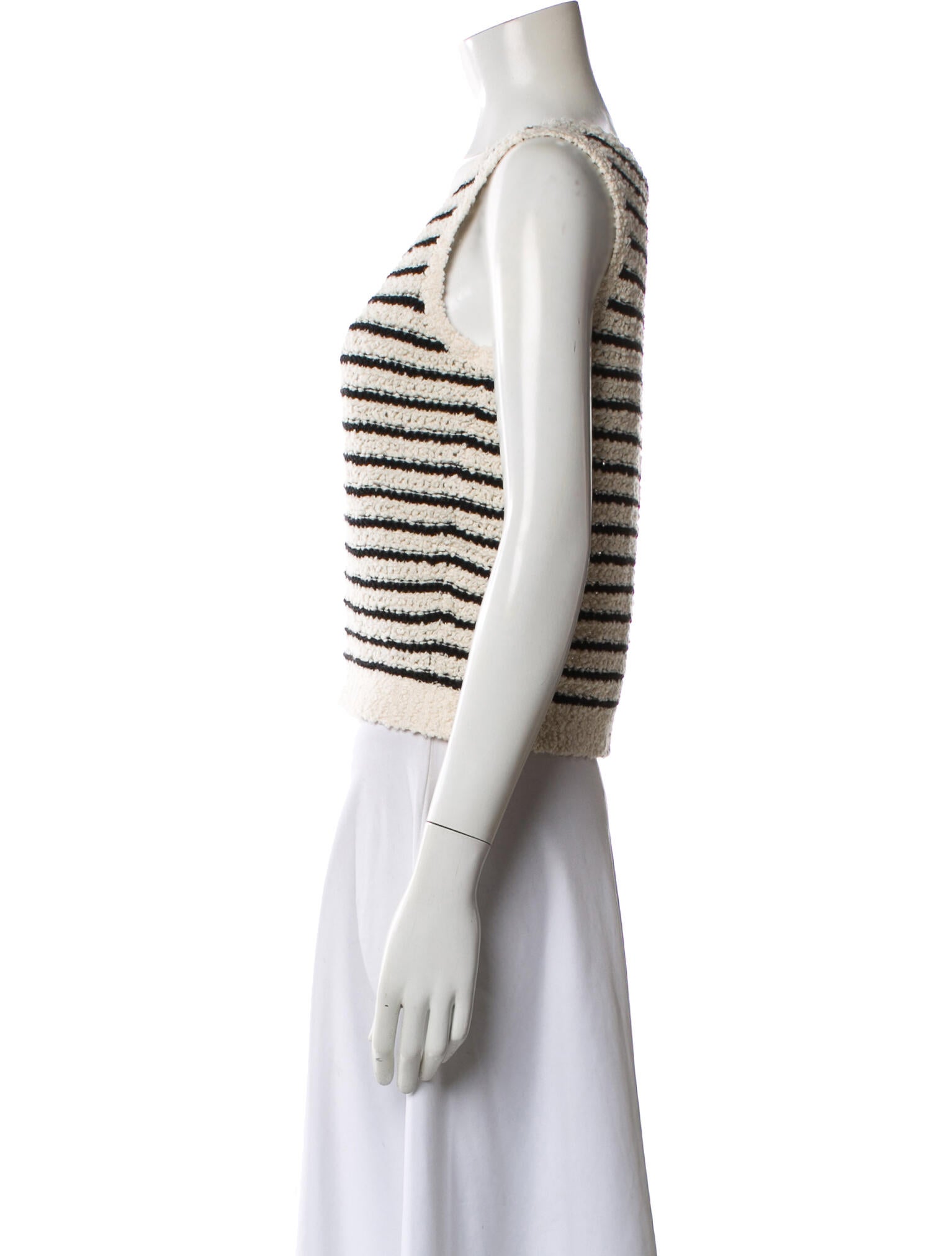 Christian Dior Striped Crew Neck Top