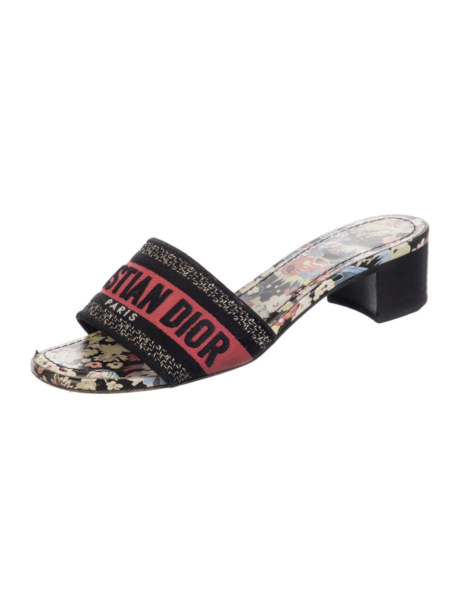 Christian Dior Leather Printed Slides