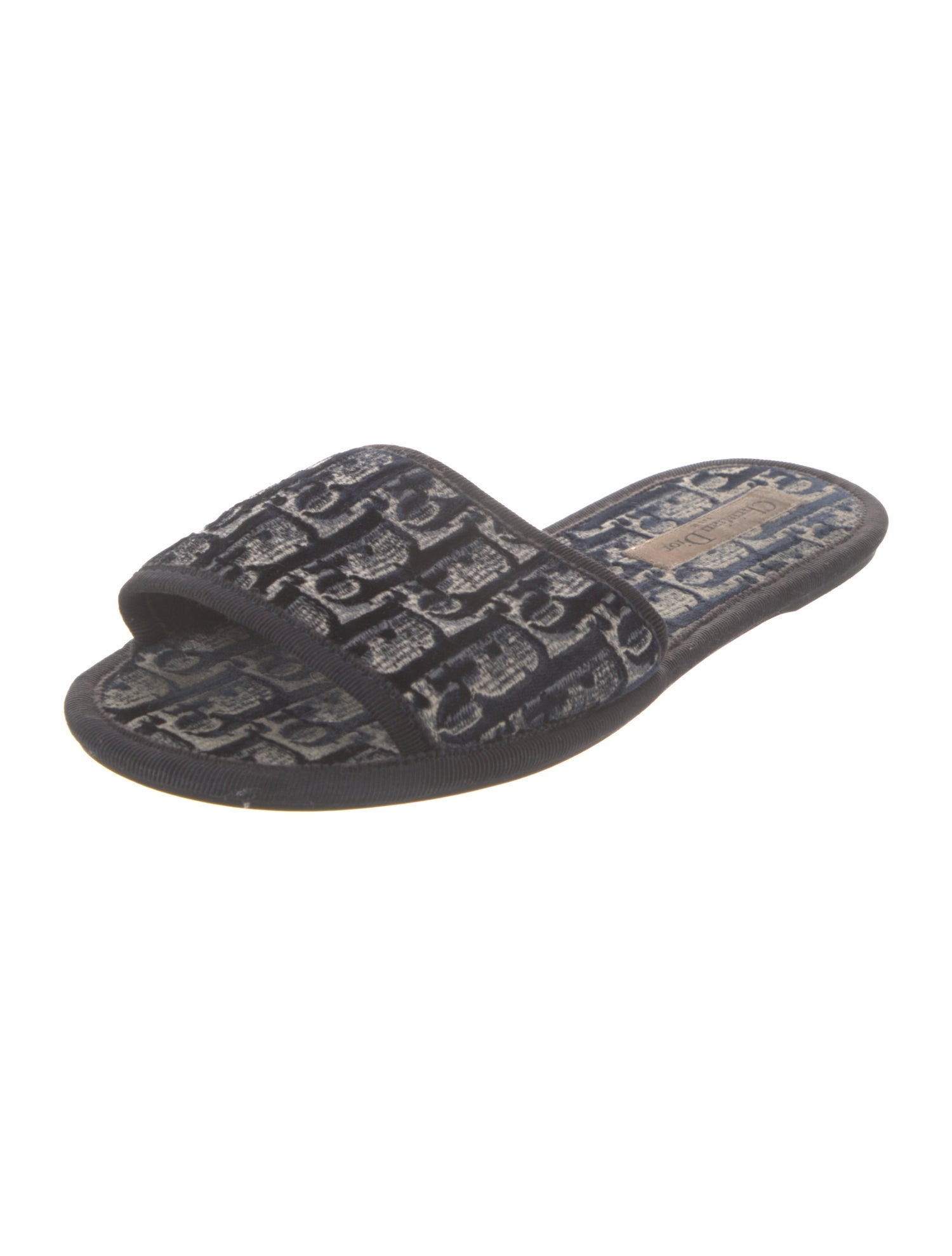 Christian Dior Oblique Jacquard Canvas Slides