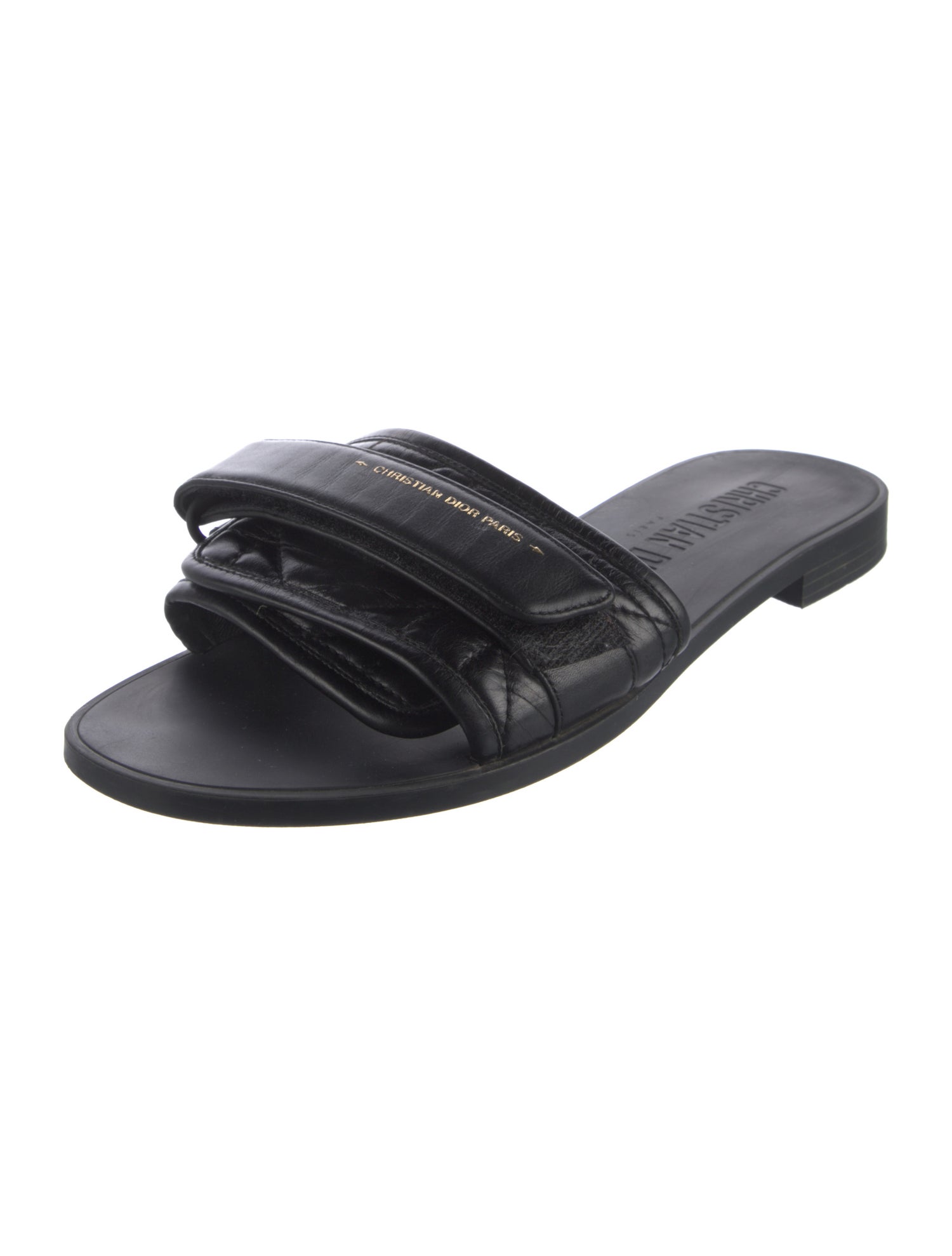 Christian Dior Cannage Pattern Leather Slides