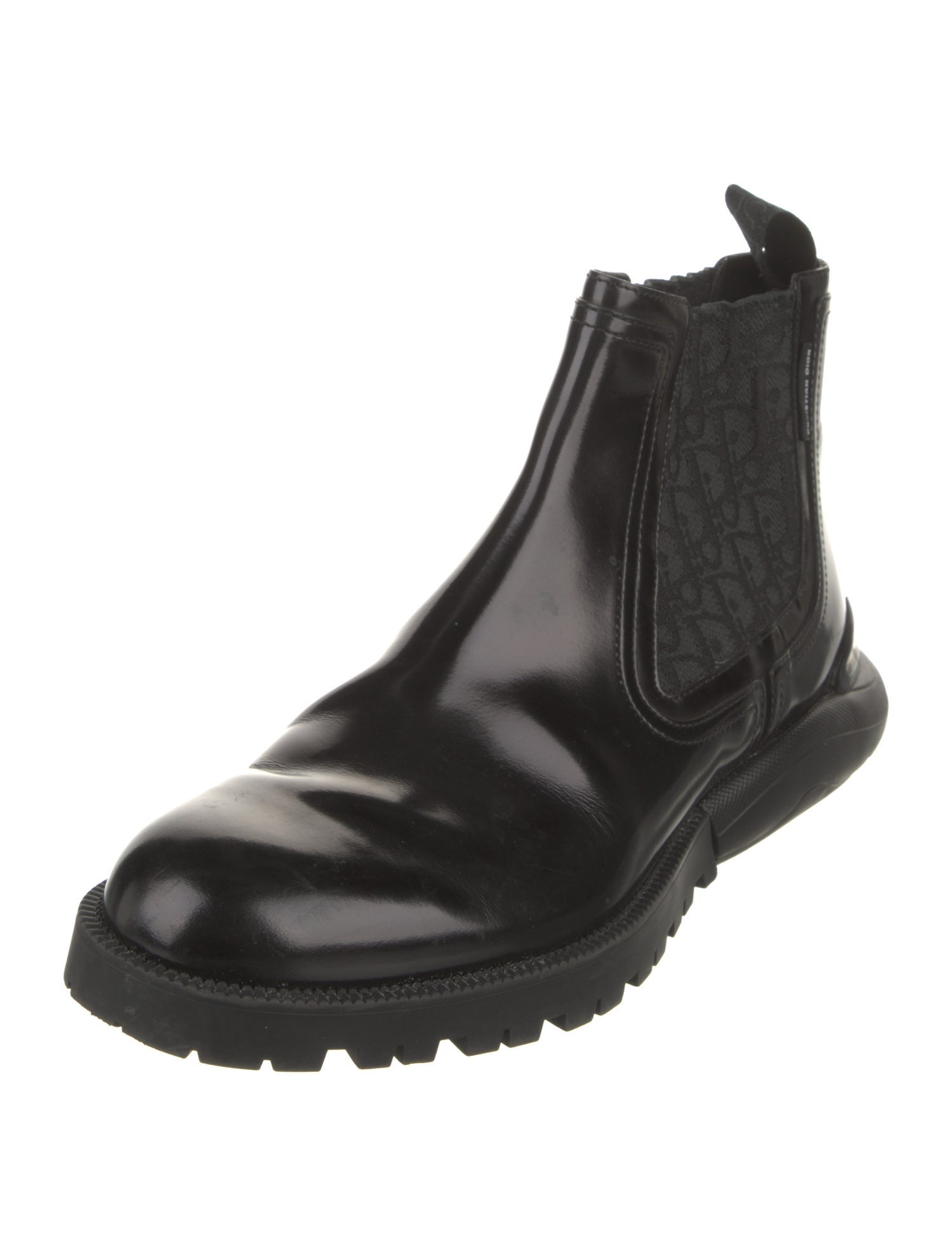 Christian Dior Diorissimo Pattern Leather Chelsea Boots