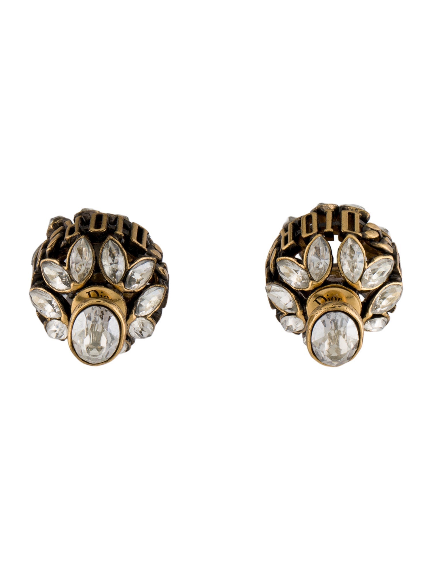 Christian Dior Crystal Tribales Stud Earrings