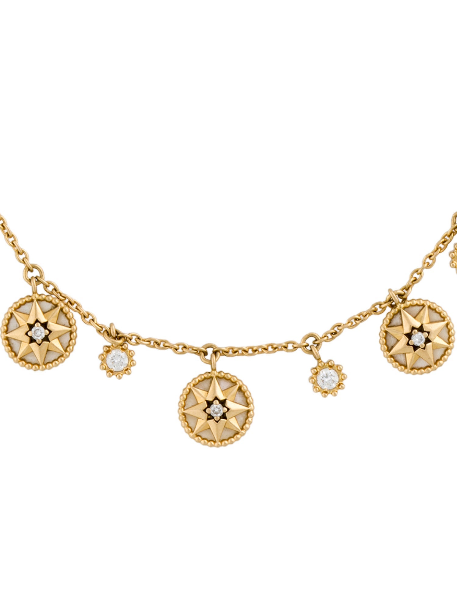 Christian Dior 18K Mother of Pearl & Diamond Rose des Vents Charm
