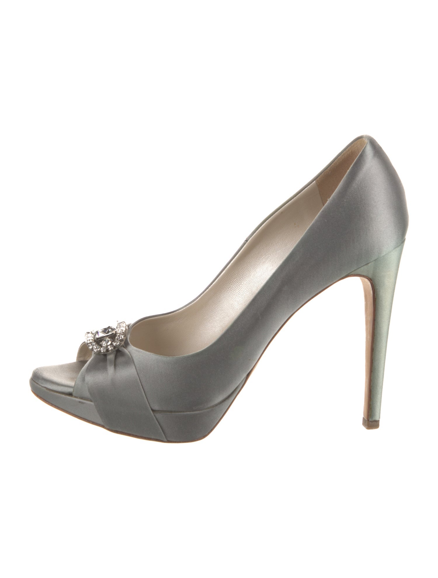 Christian Dior Satin Crystal Embellishments Pumps