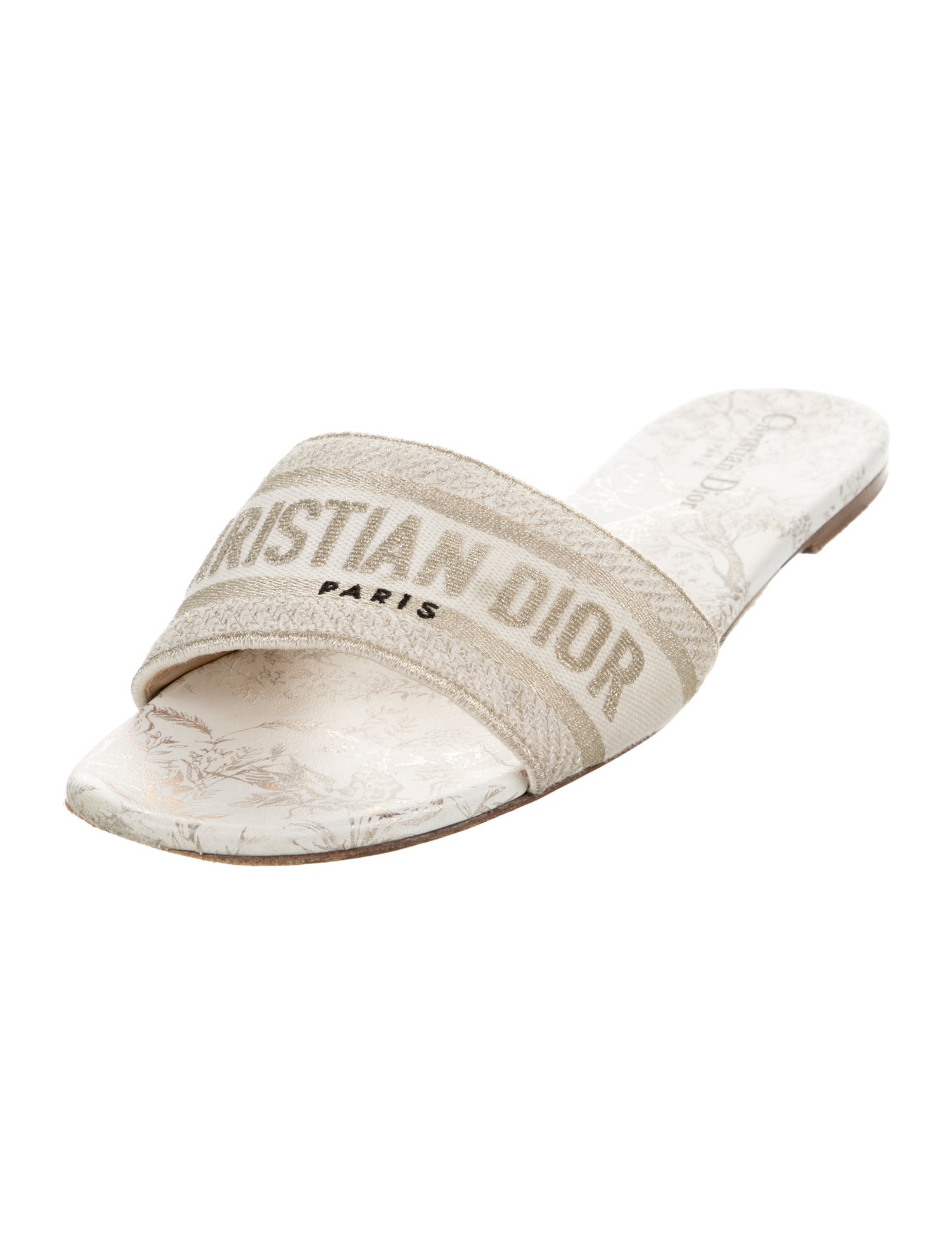 Christian Dior Canvas Printed Slides