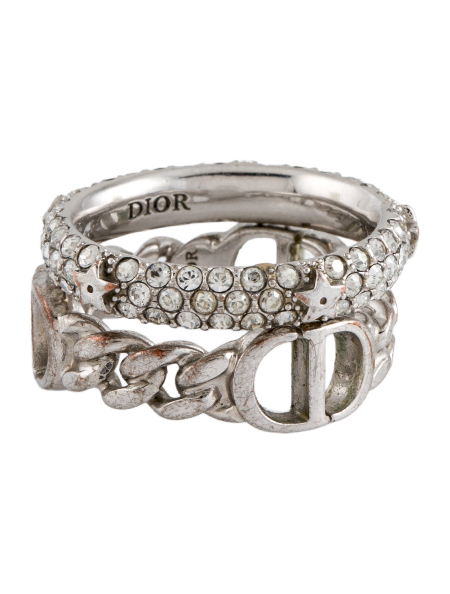 Christian Dior Crystal Petit CD Ring Set