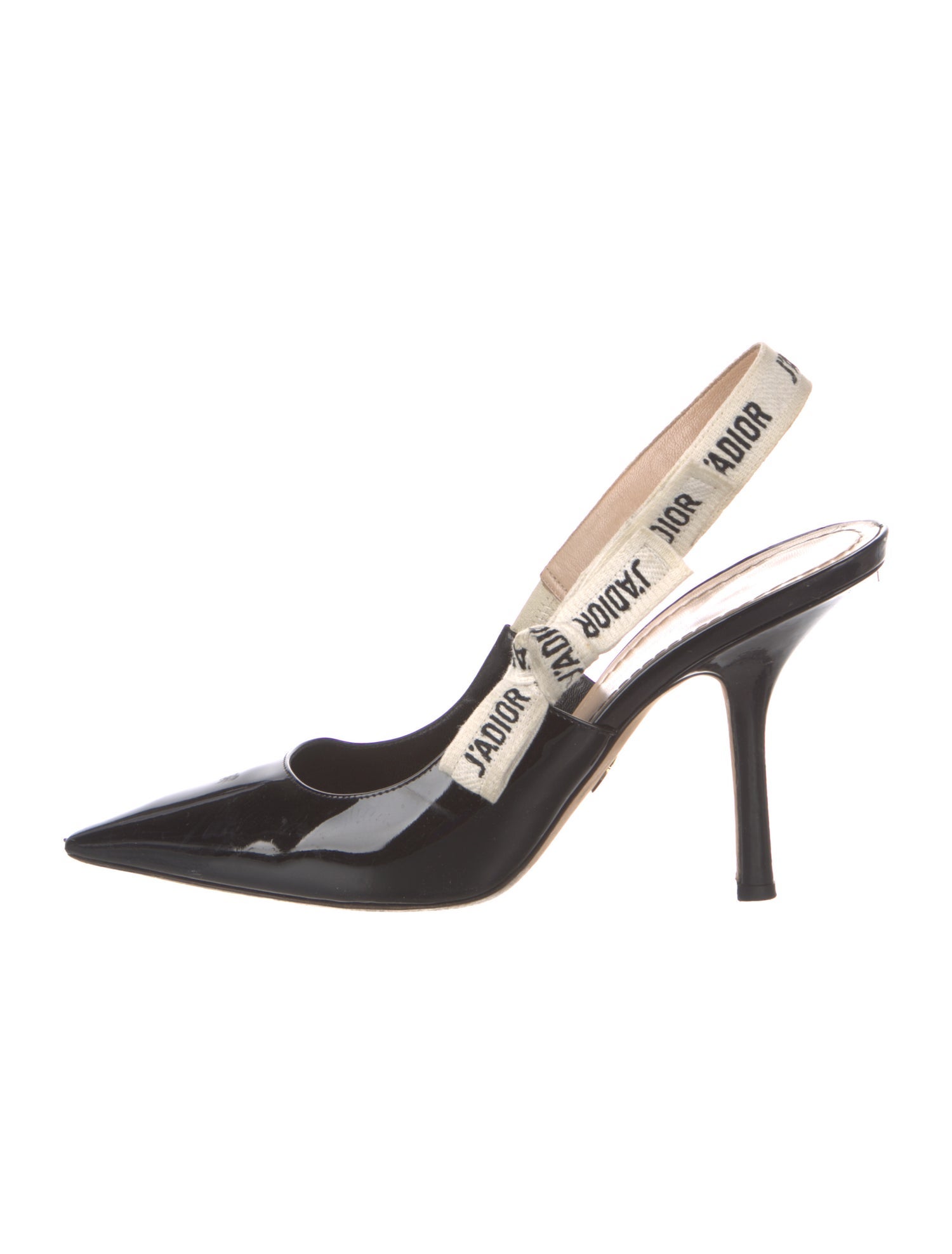 Christian Dior Patent Leather Colorblock Pattern Slingback Pumps