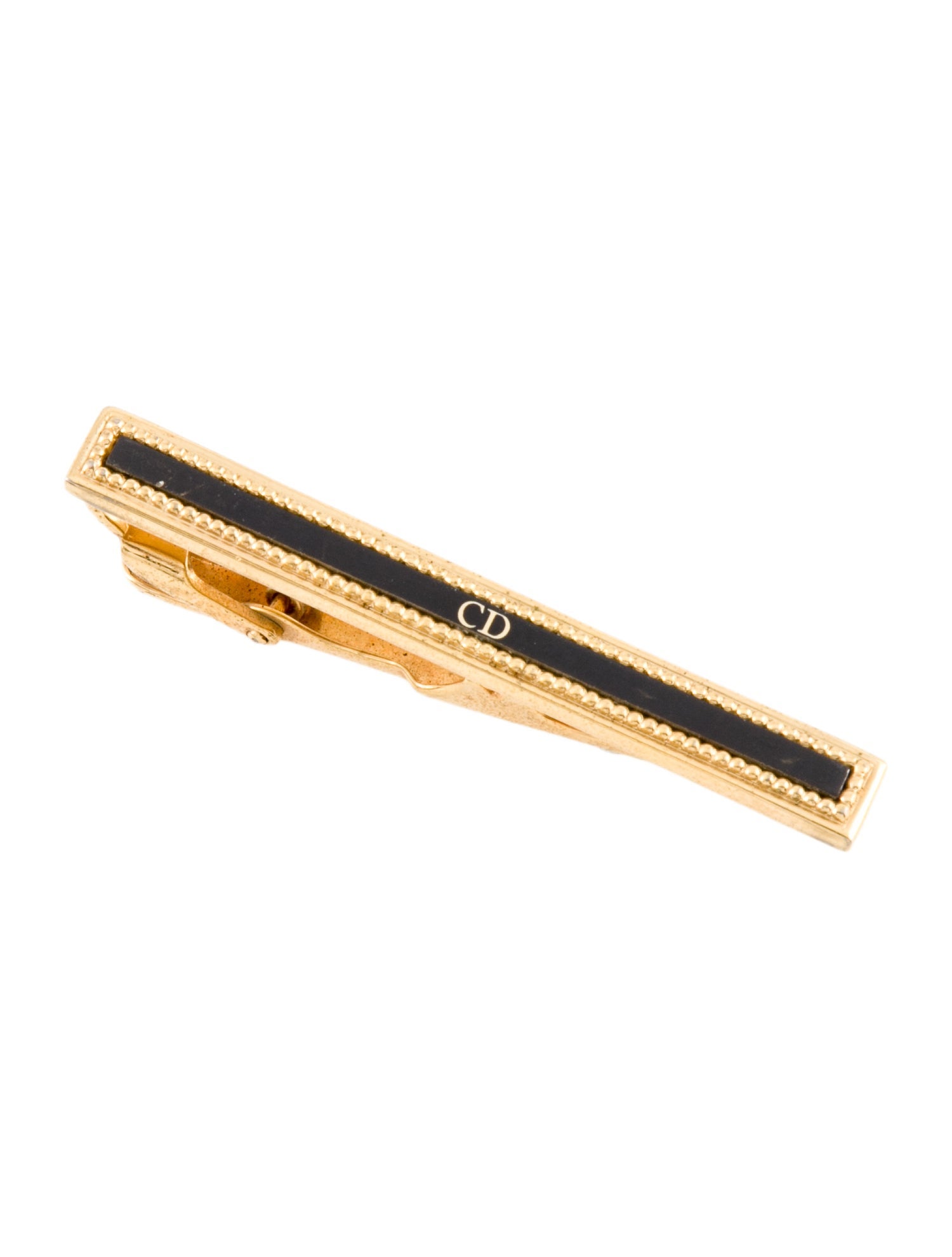 Christian Dior Vintage Enamel CD Tie Clip