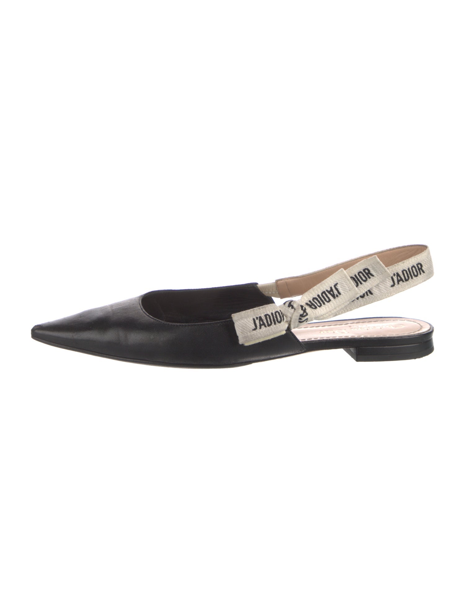Christian Dior Leather Printed Slingback Flats