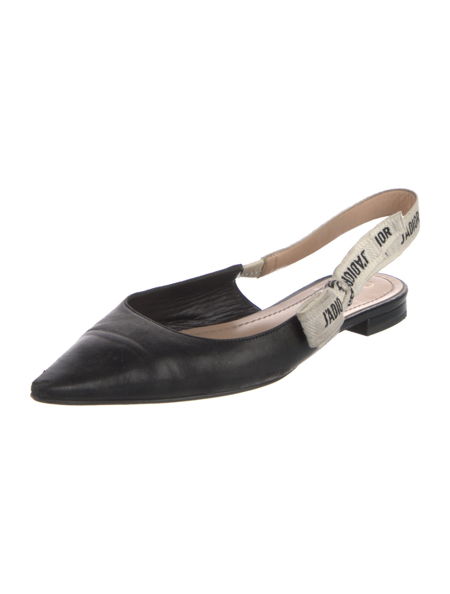 Christian Dior Leather Printed Slingback Flats