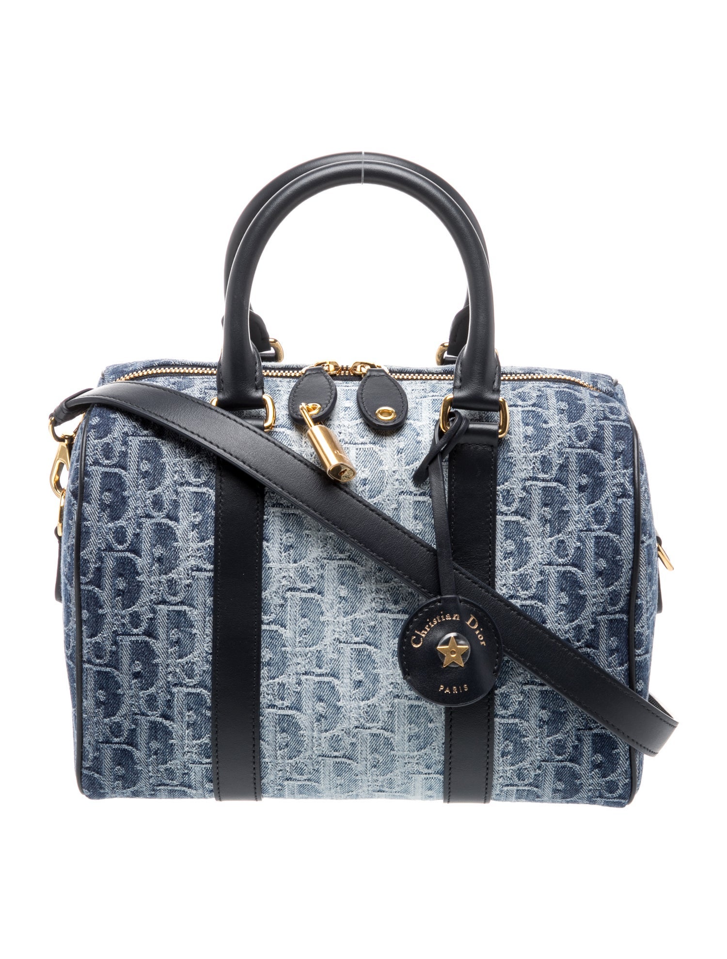 Christian Dior Oblique Jacquard Groove 25 2024 - Blue Handle Bags
