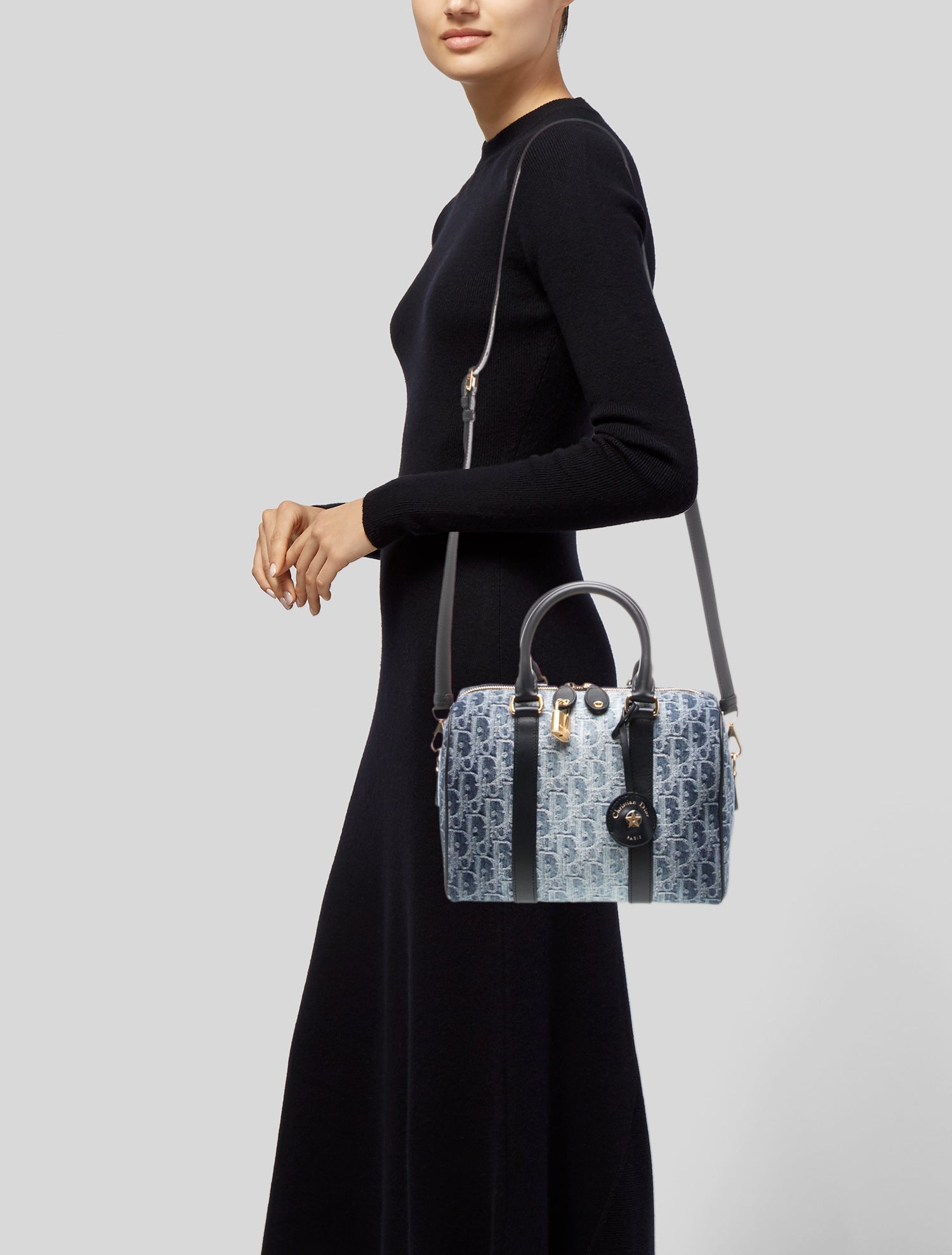 Christian Dior Oblique Jacquard Groove 25 2024 - Blue Handle Bags