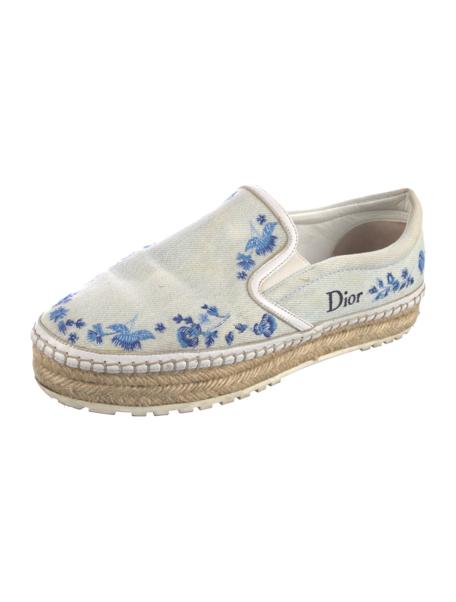 Christian Dior Denim Floral Print Espadrilles