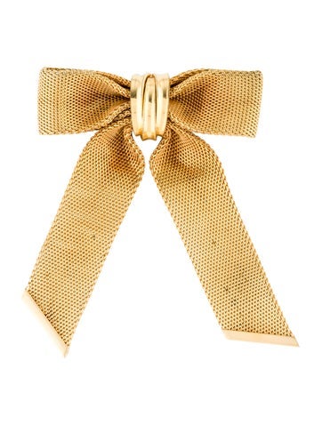 Pre-owned Dior Vintage Mesh Bow Brooch Pin In Multi