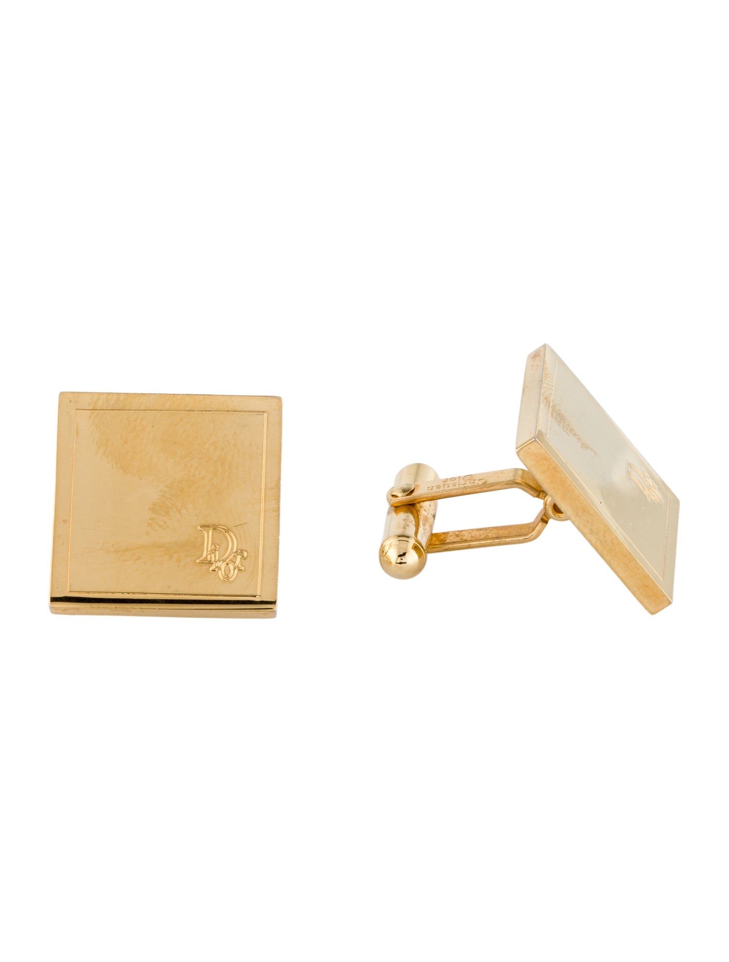 Christian Dior Vintage Square Logo Cufflinks