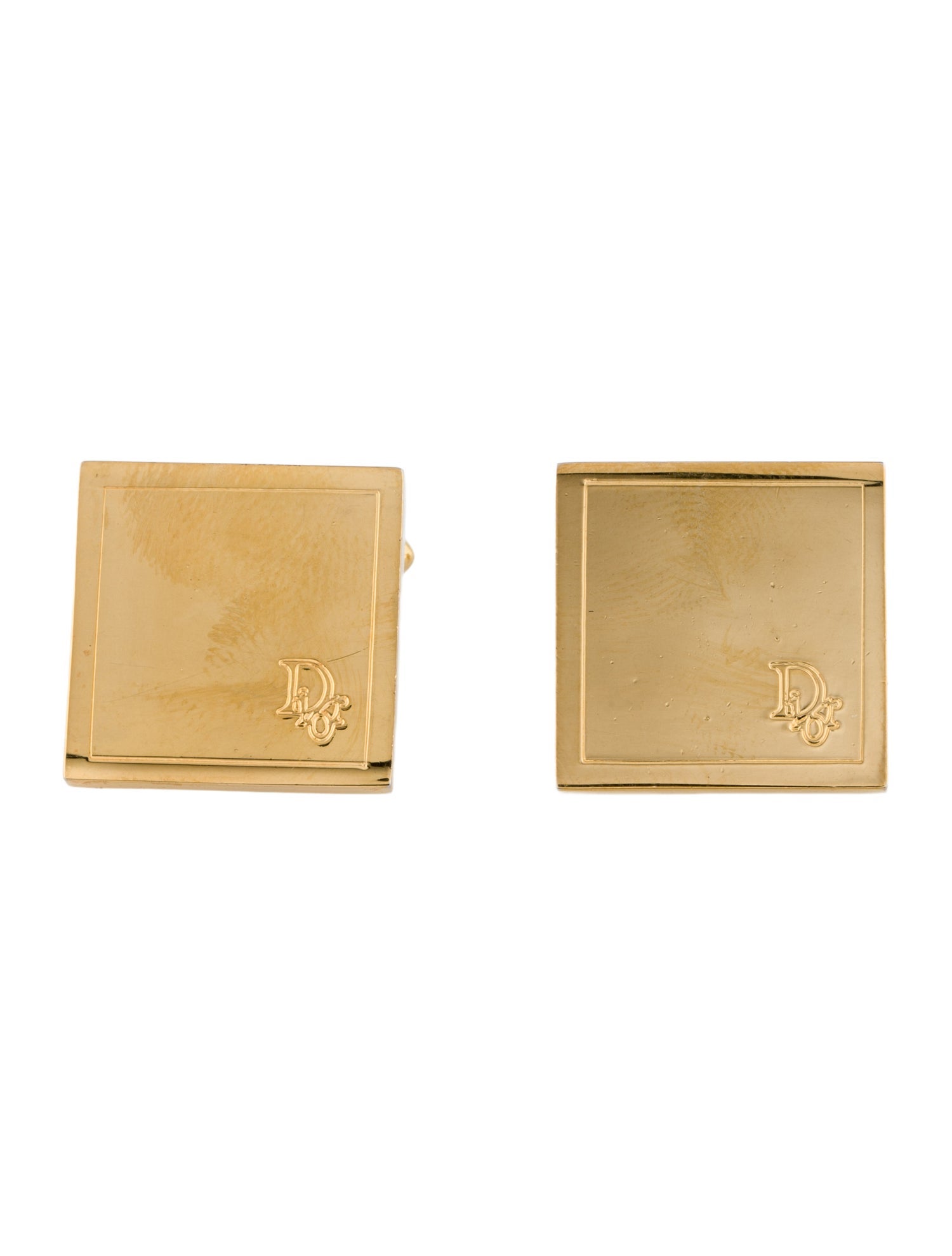 Christian Dior Vintage Square Logo Cufflinks