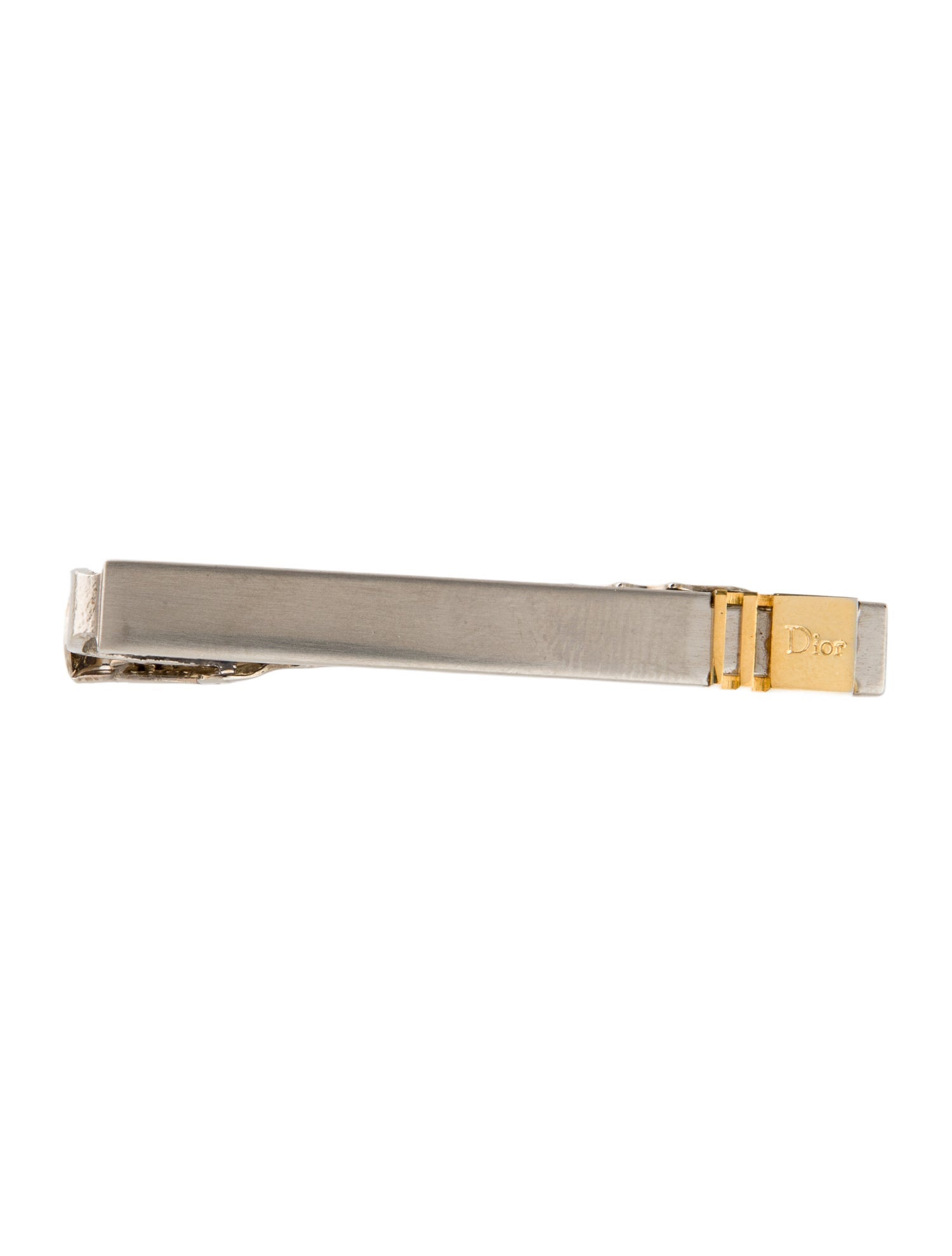 Christian Dior Vintage Two-Tone Logo Tie Clip