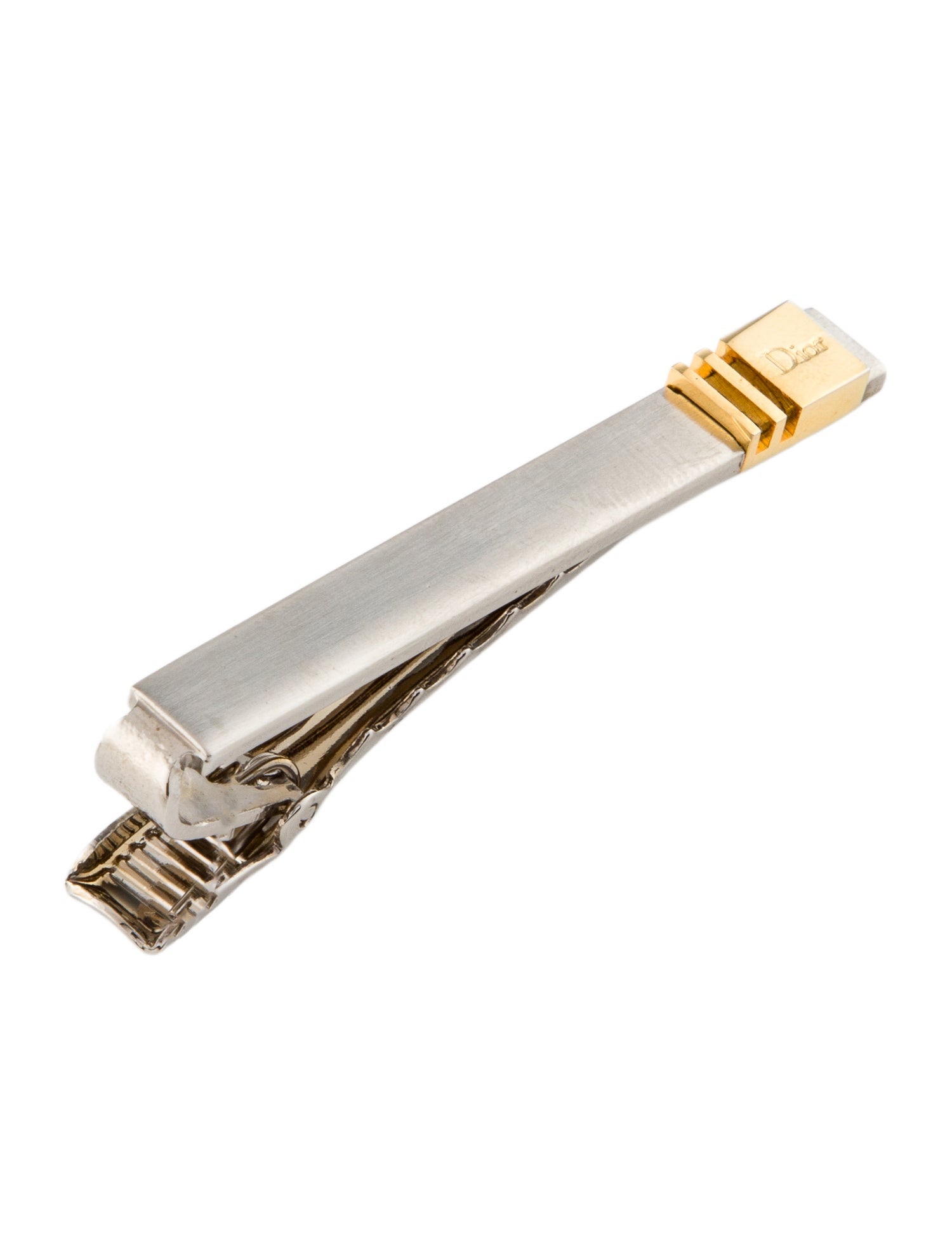 Christian Dior Vintage Two-Tone Logo Tie Clip