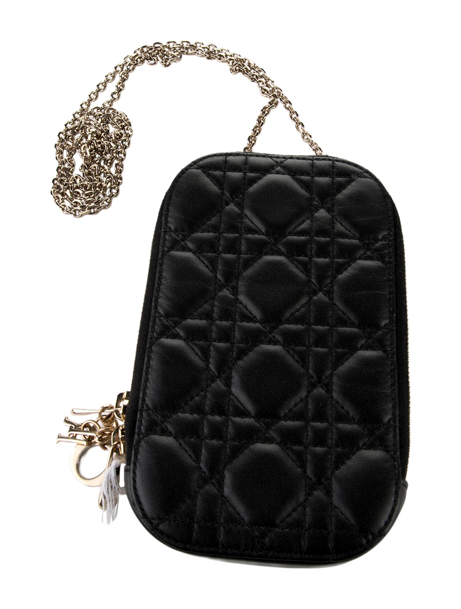 Christian Dior Leather Lady Dior Call'in Dior Phone Holder Mini w/ Tags