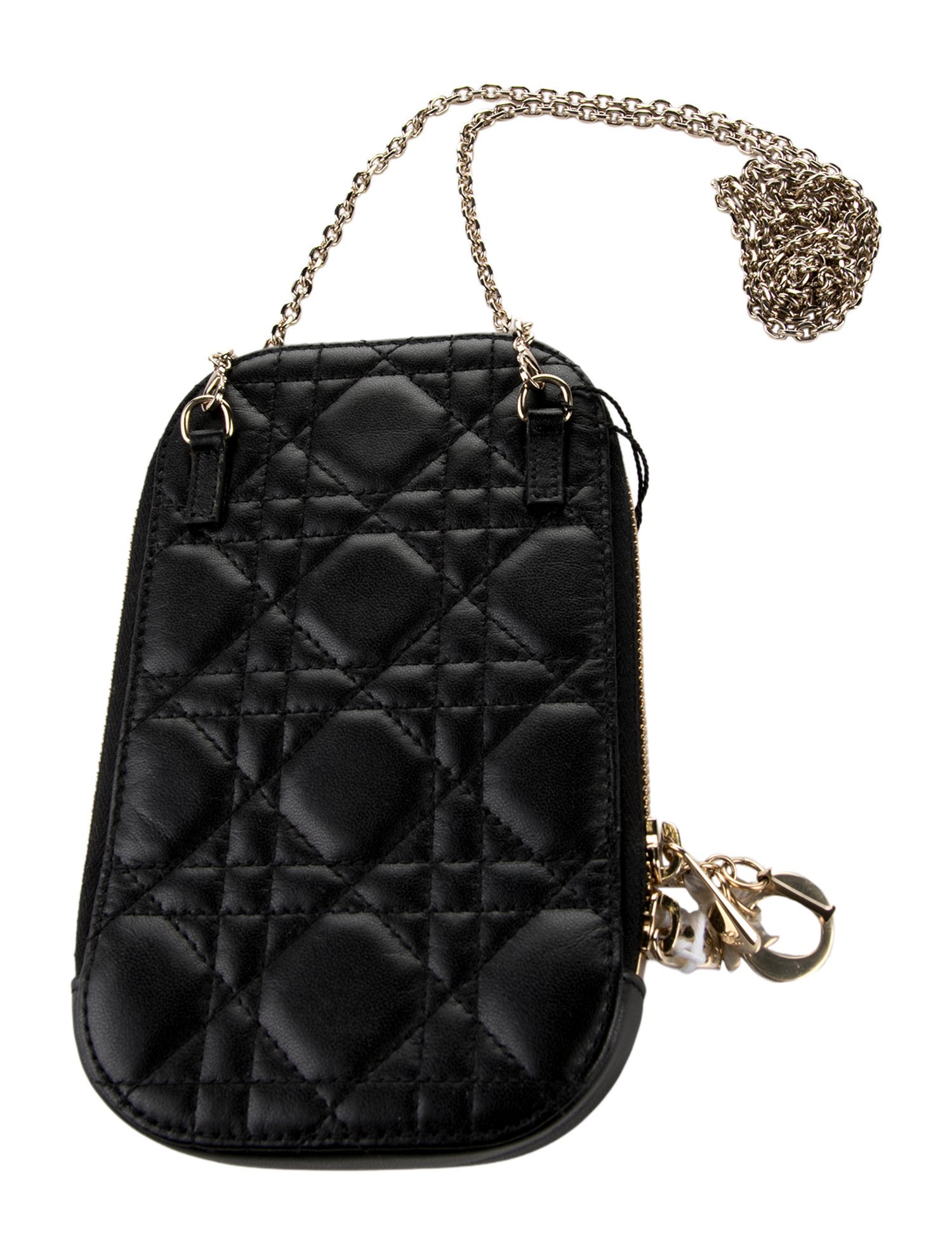 Christian Dior Leather Lady Dior Call'in Dior Phone Holder Mini w/ Tags
