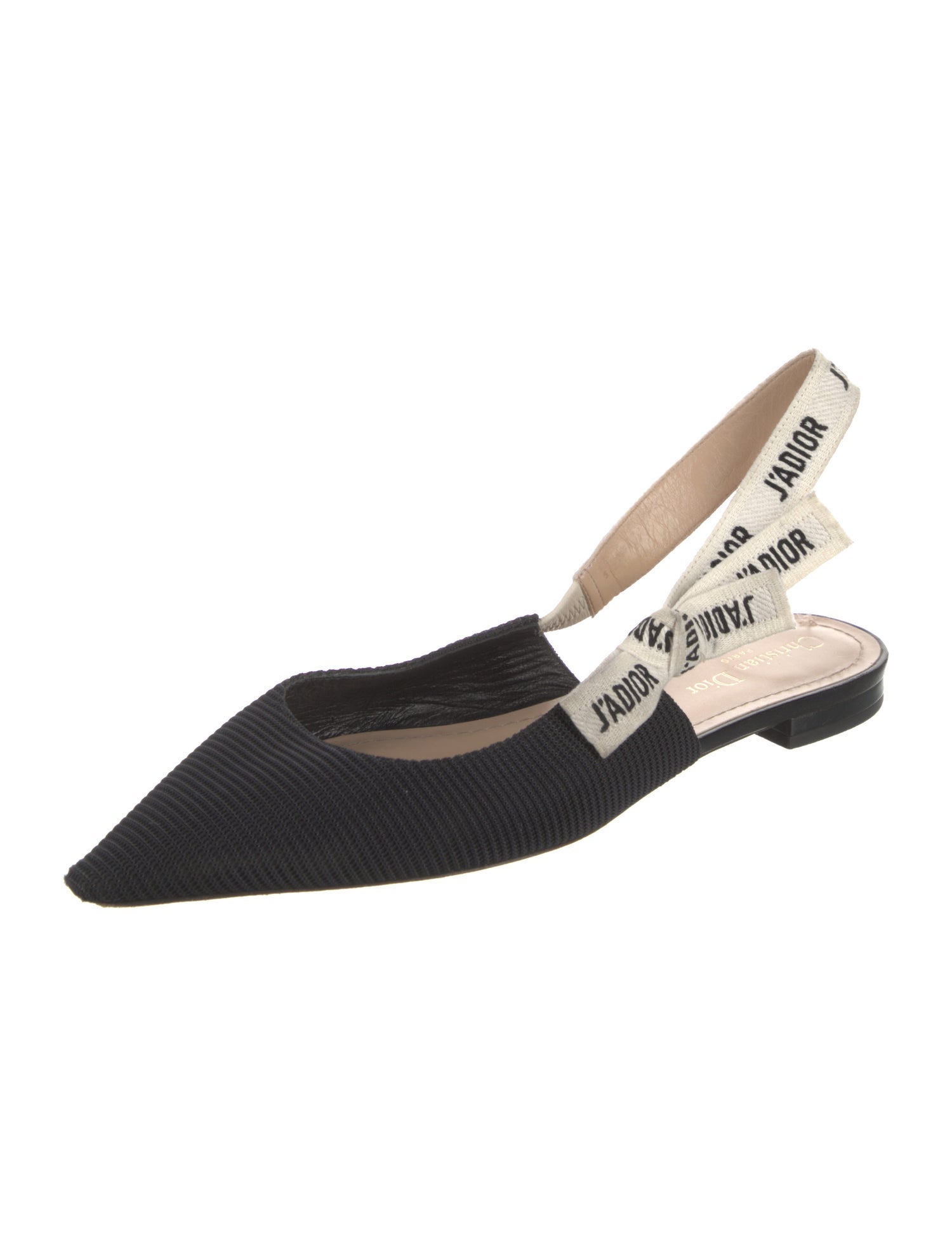 Christian Dior Graphic Print Bow Accents Slingback Flats