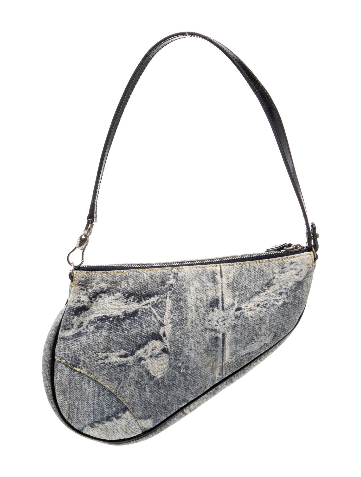Christian Dior Denim Saddle Pochette Mini Vintage - Blue Shoulder