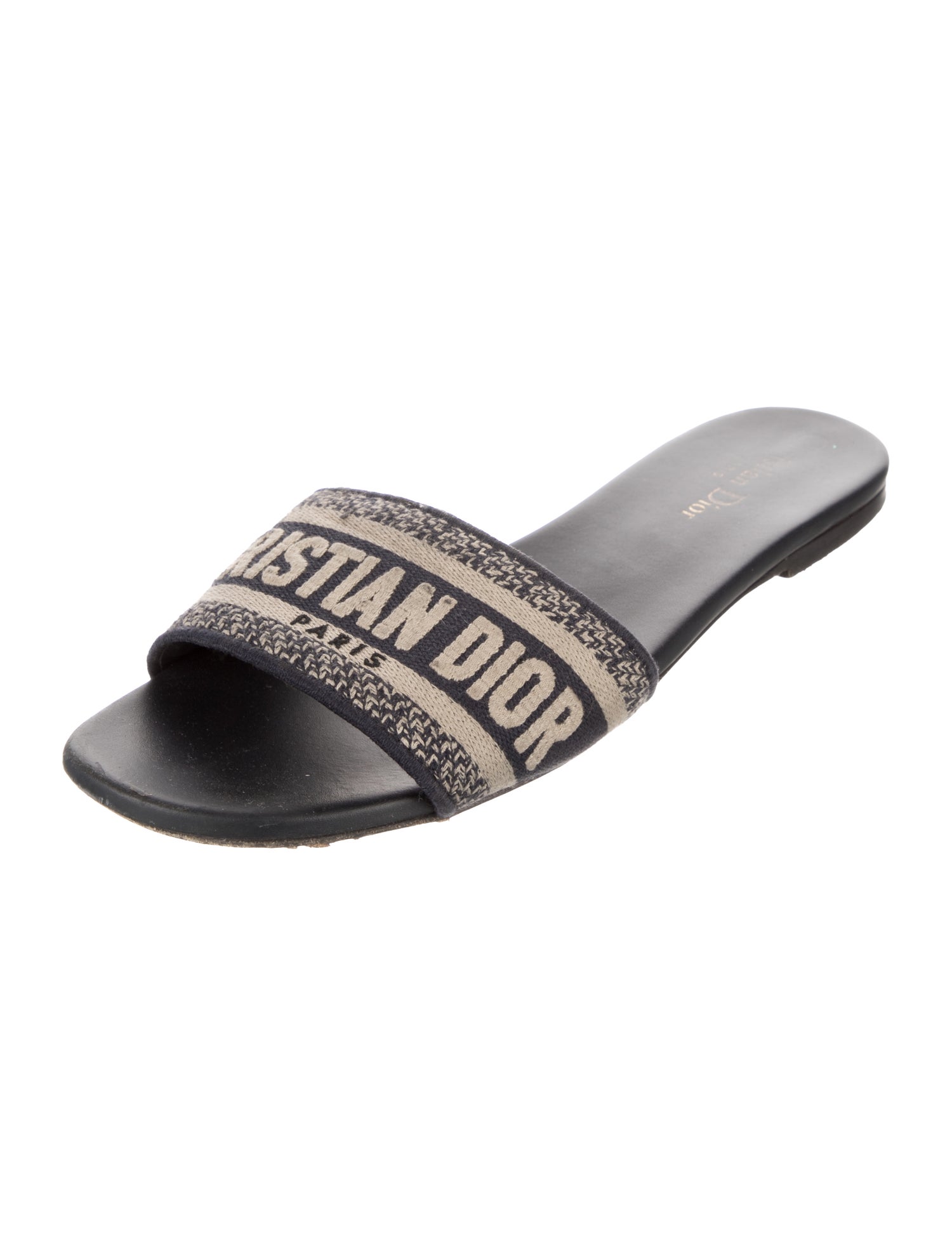 Christian Dior Canvas Printed Slides
