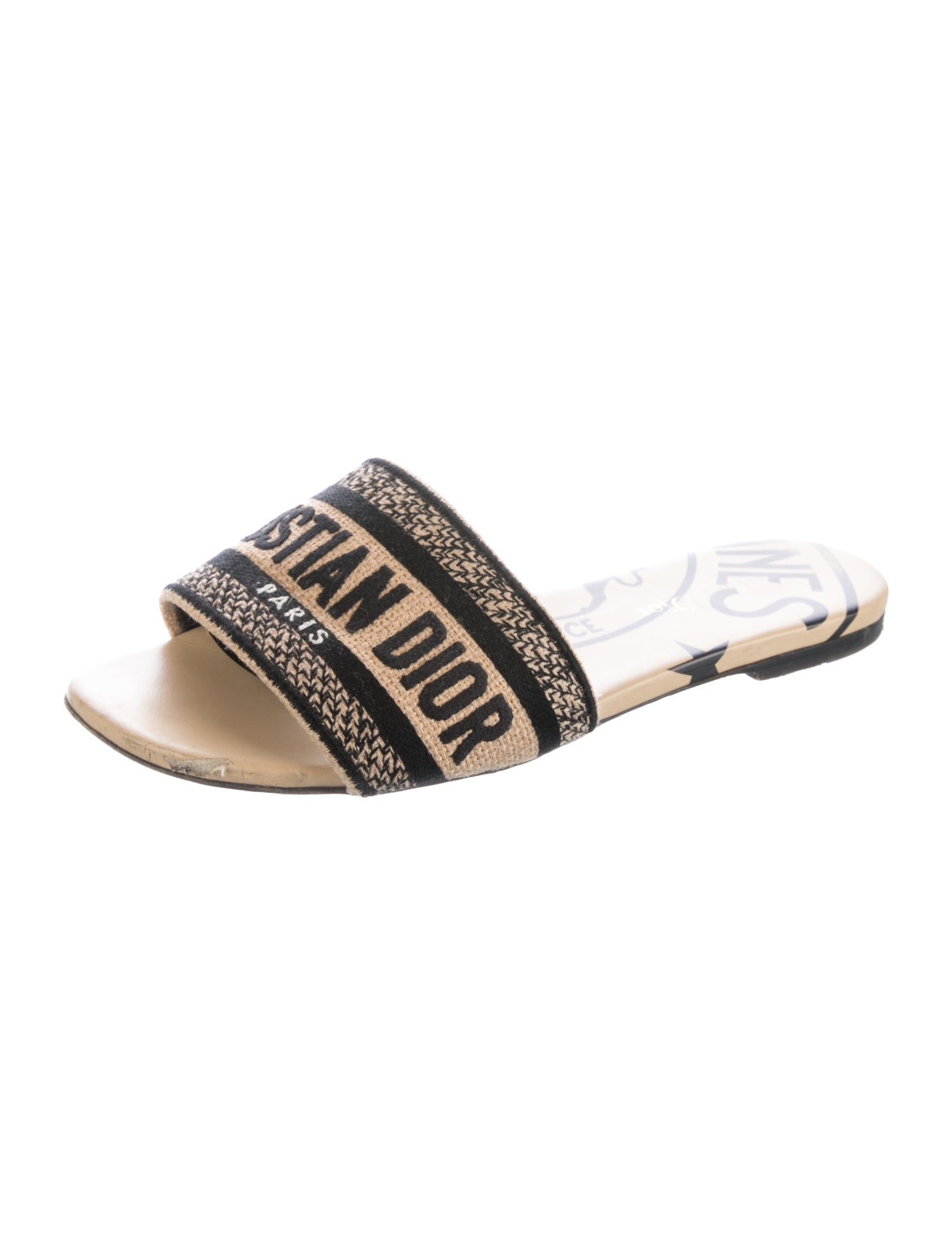 Christian Dior Canvas Printed Slides