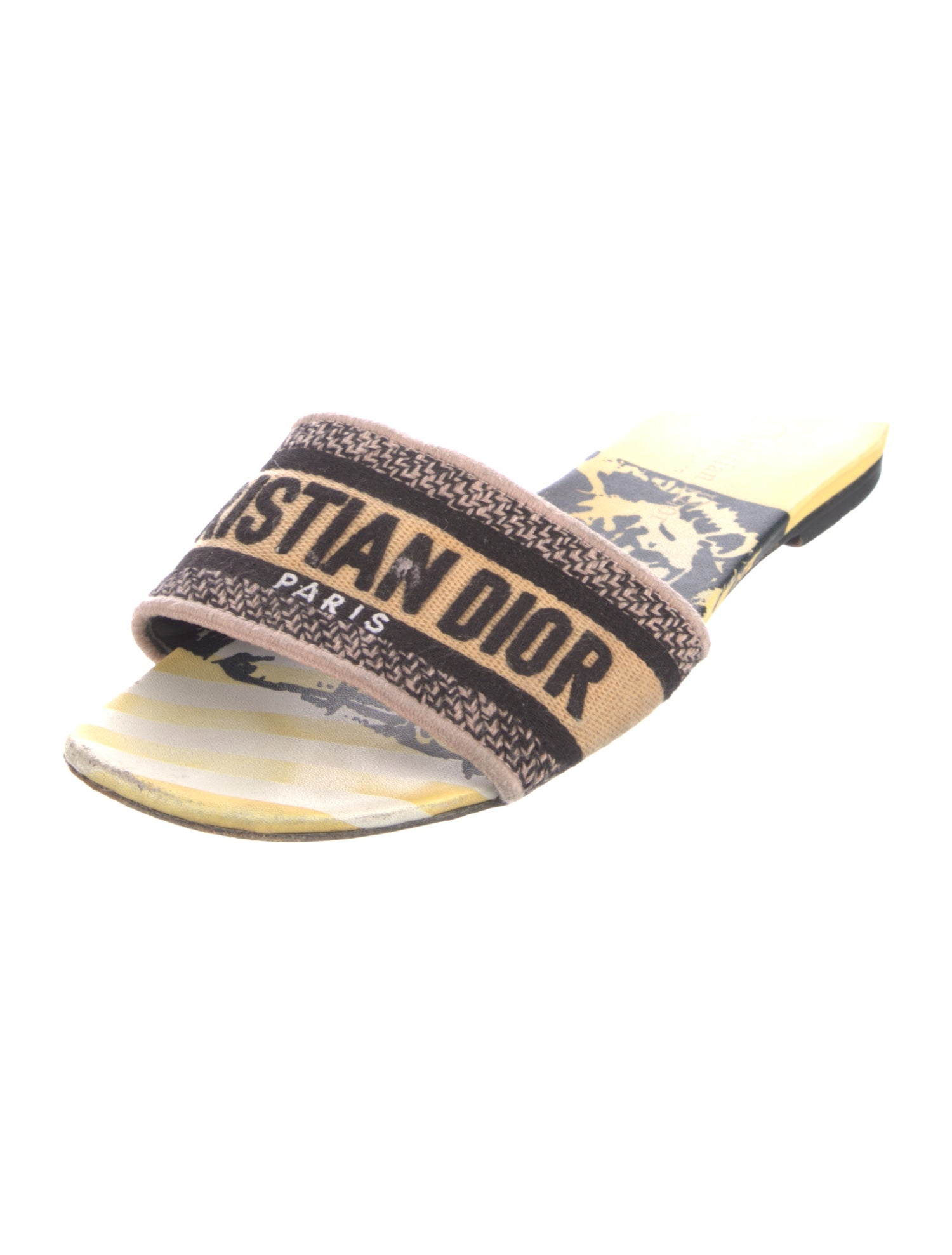 Christian Dior Canvas Printed Slides