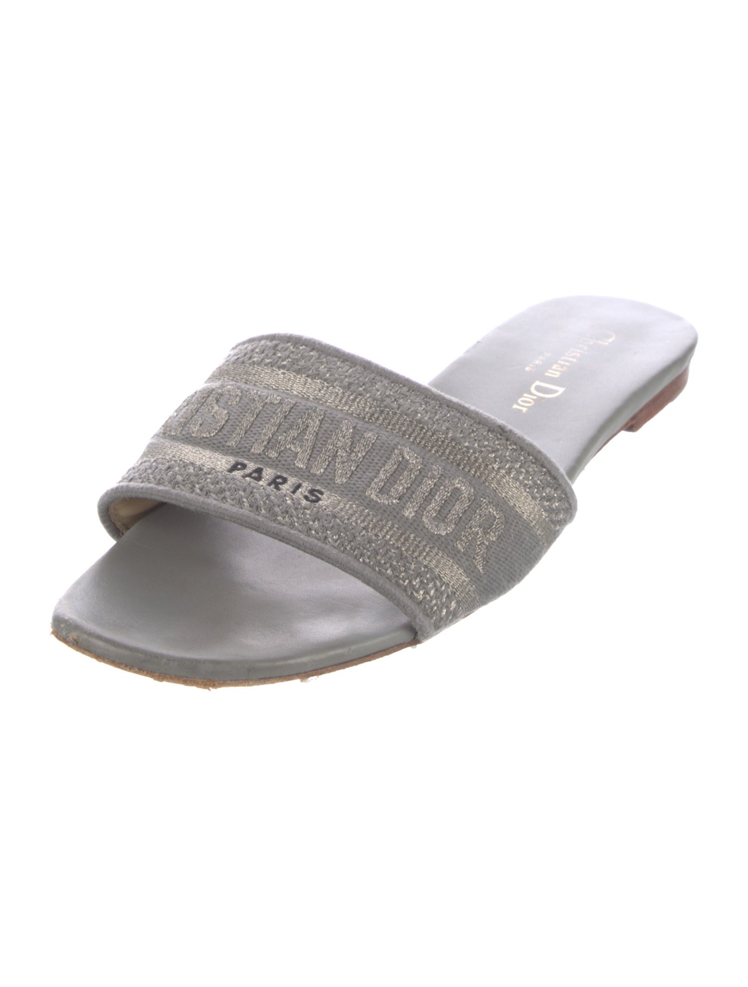 Christian Dior Printed Embroidered Accent Slides
