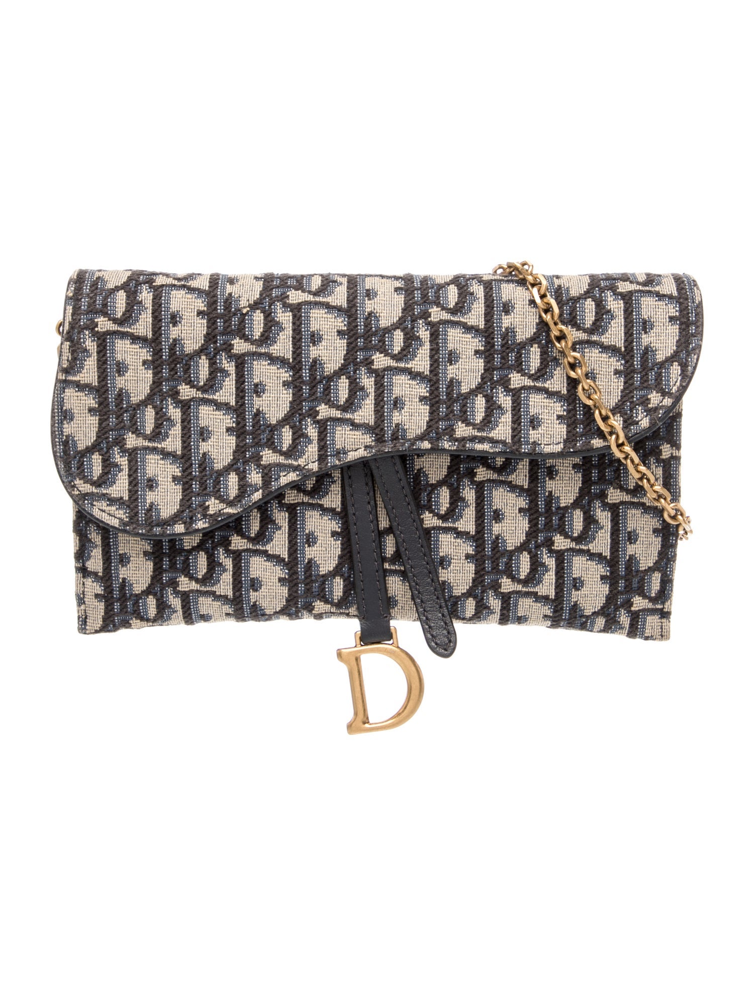 Christian Dior Oblique Jacquard Wallet on Chain