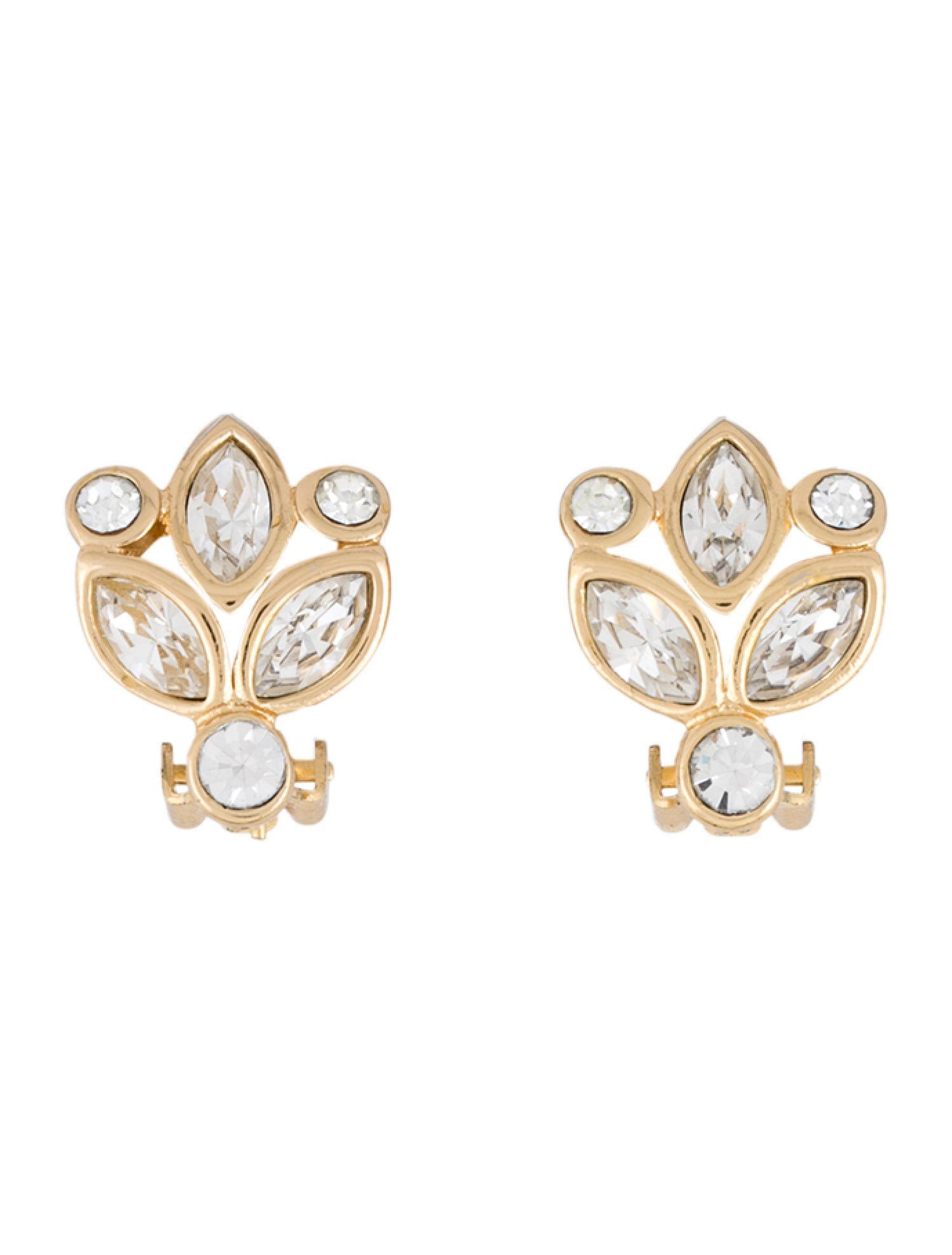 Christian Dior Vintage Crystal Clip-On Earrings