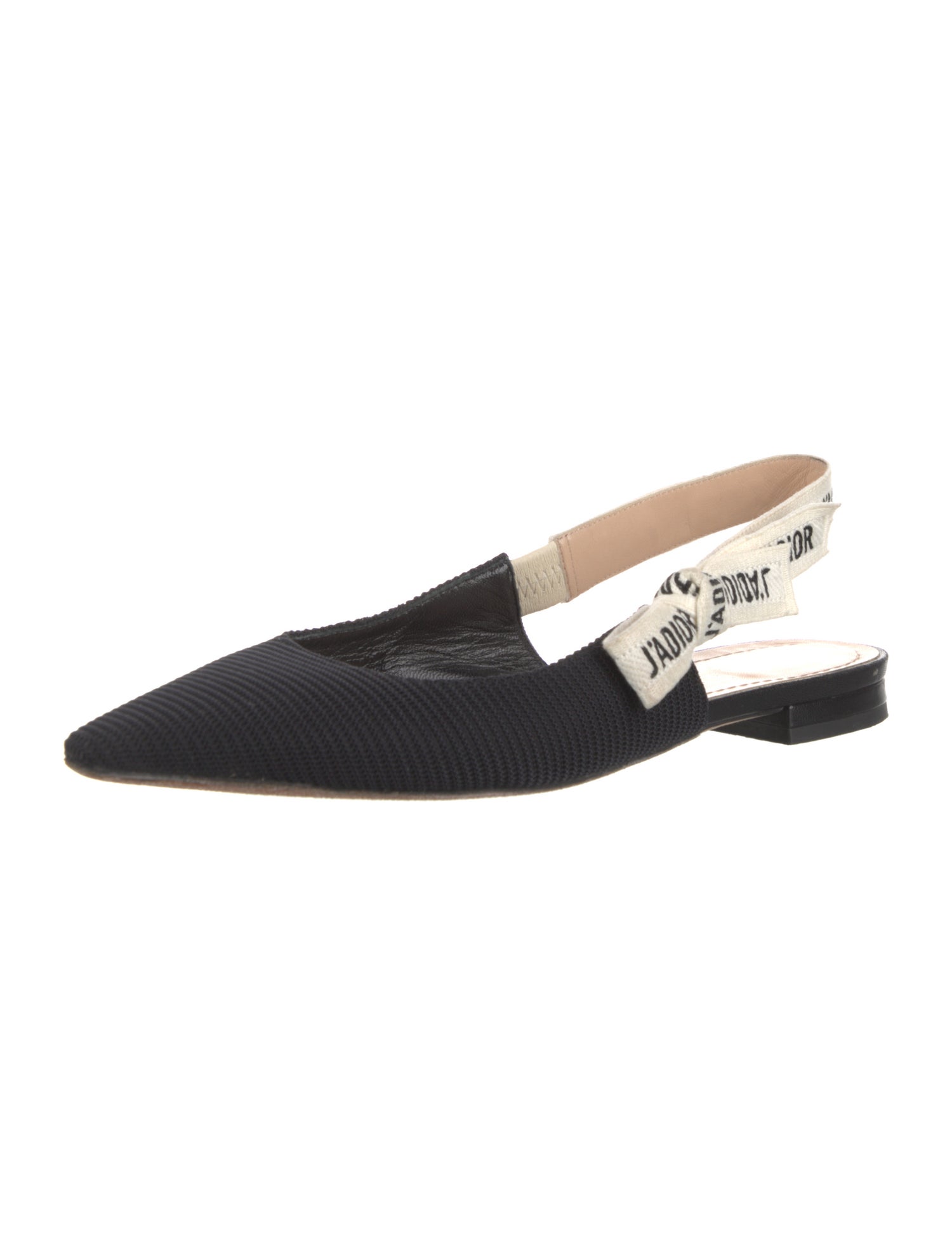 Christian Dior Printed Bow Accents Slingback Flats