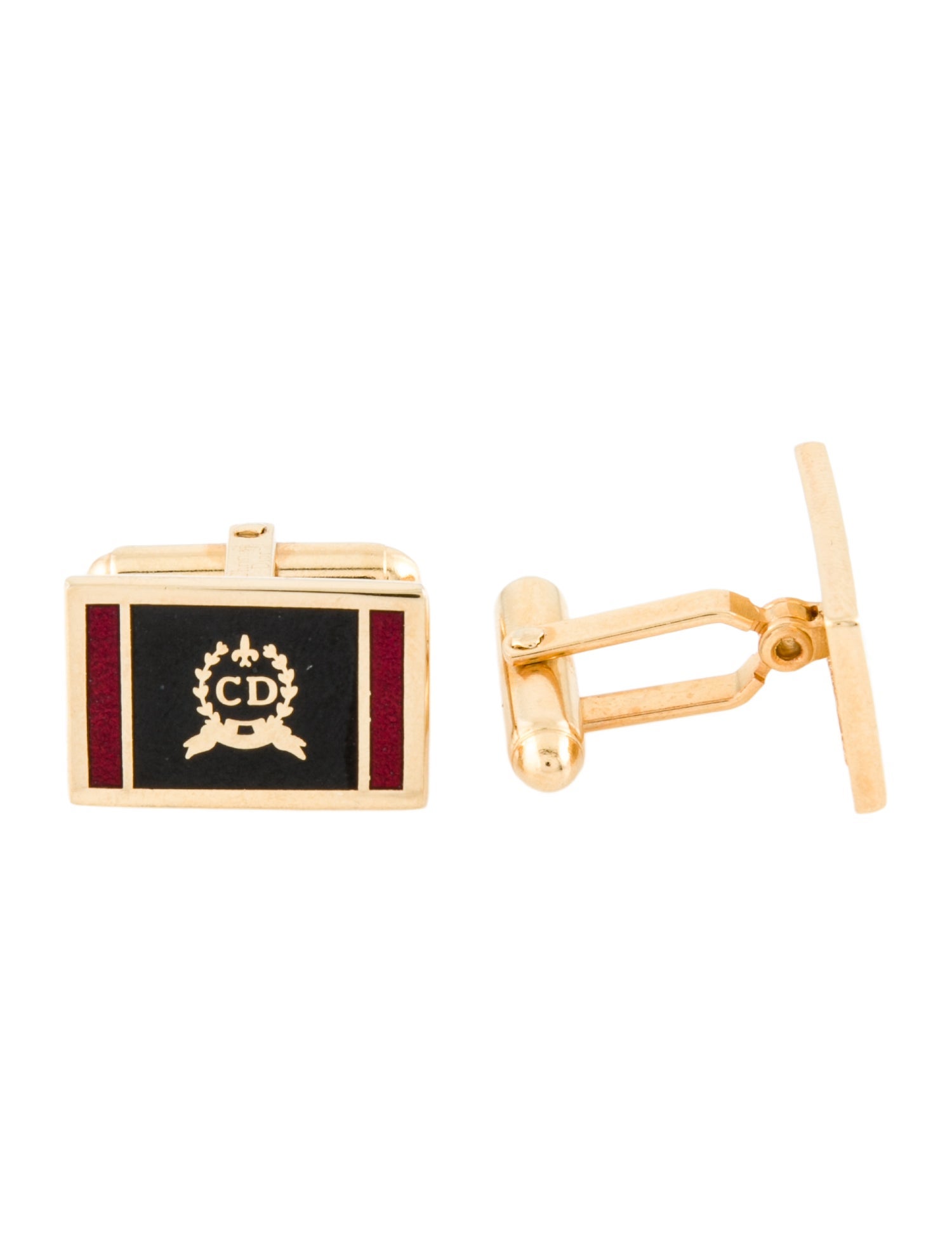 Christian Dior Vintage Enamel CD Cufflinks
