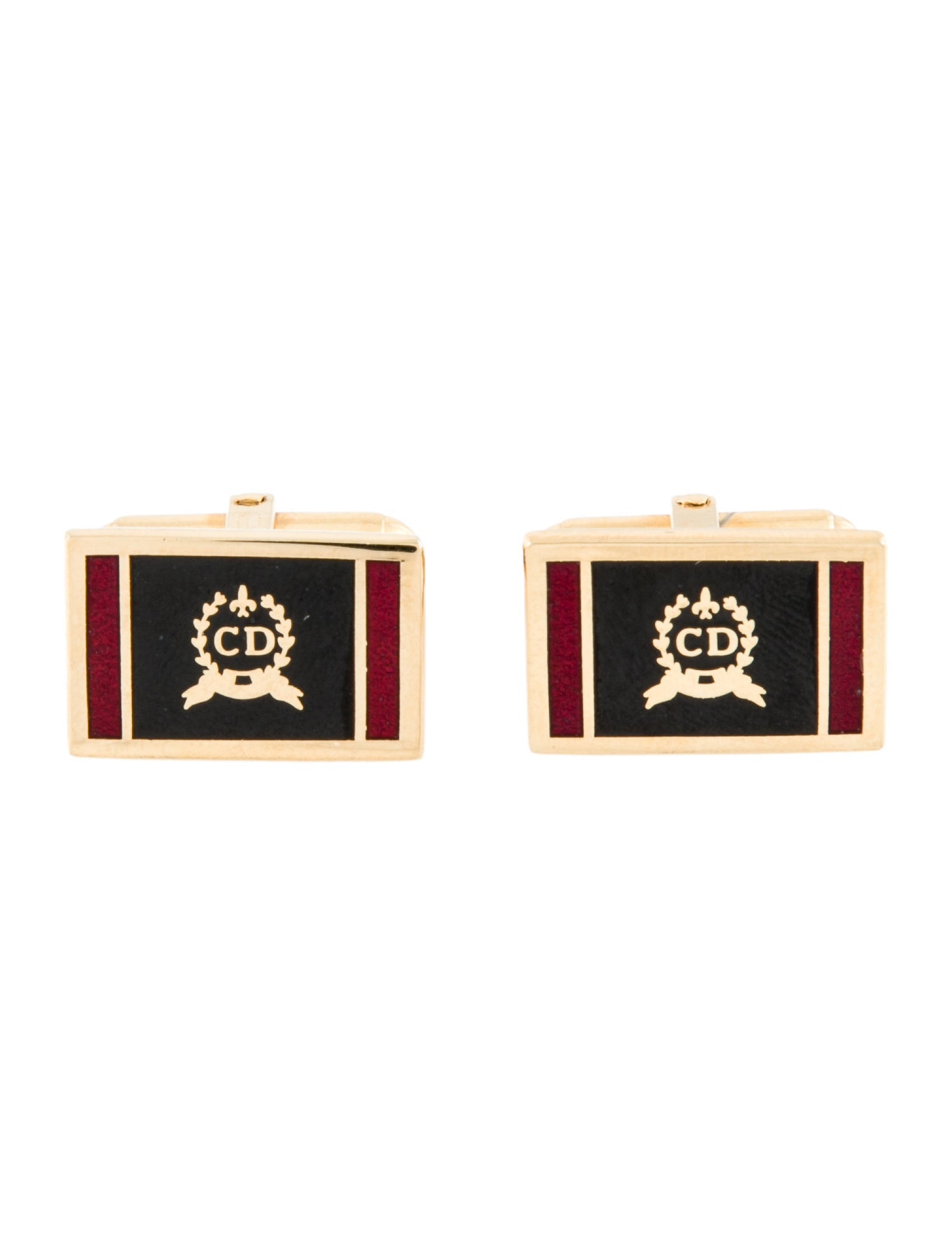 Christian Dior Vintage Enamel CD Cufflinks