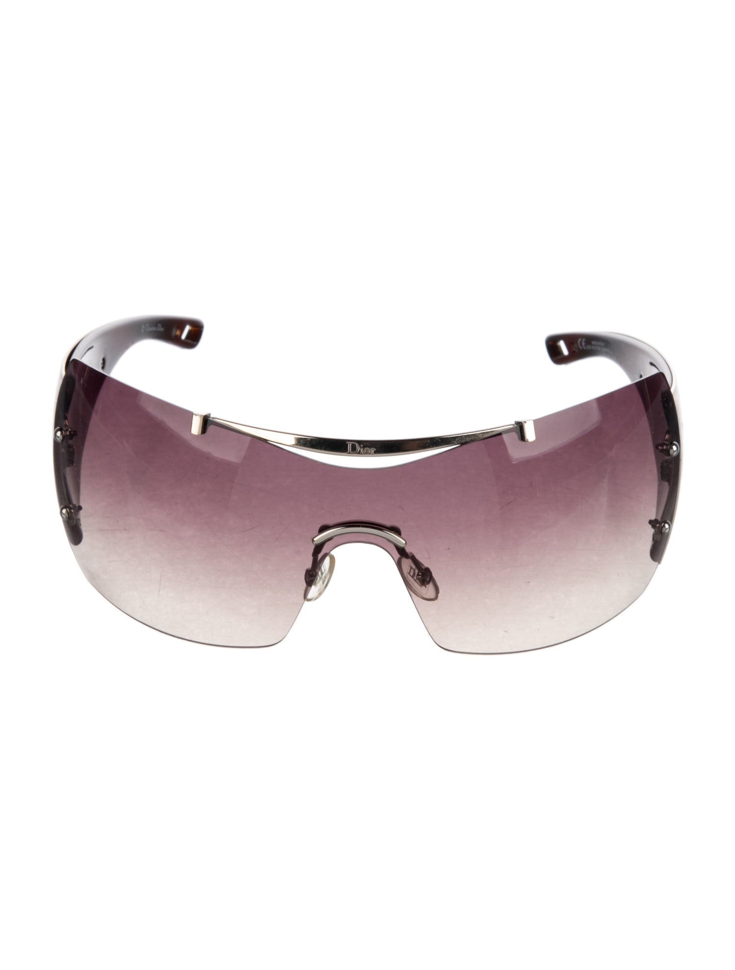 Christian Dior Shield Aviator Sunglasses Christian Dior UltraDior MU Blue Gold Shield B0B0 Sunglasses  main image 2