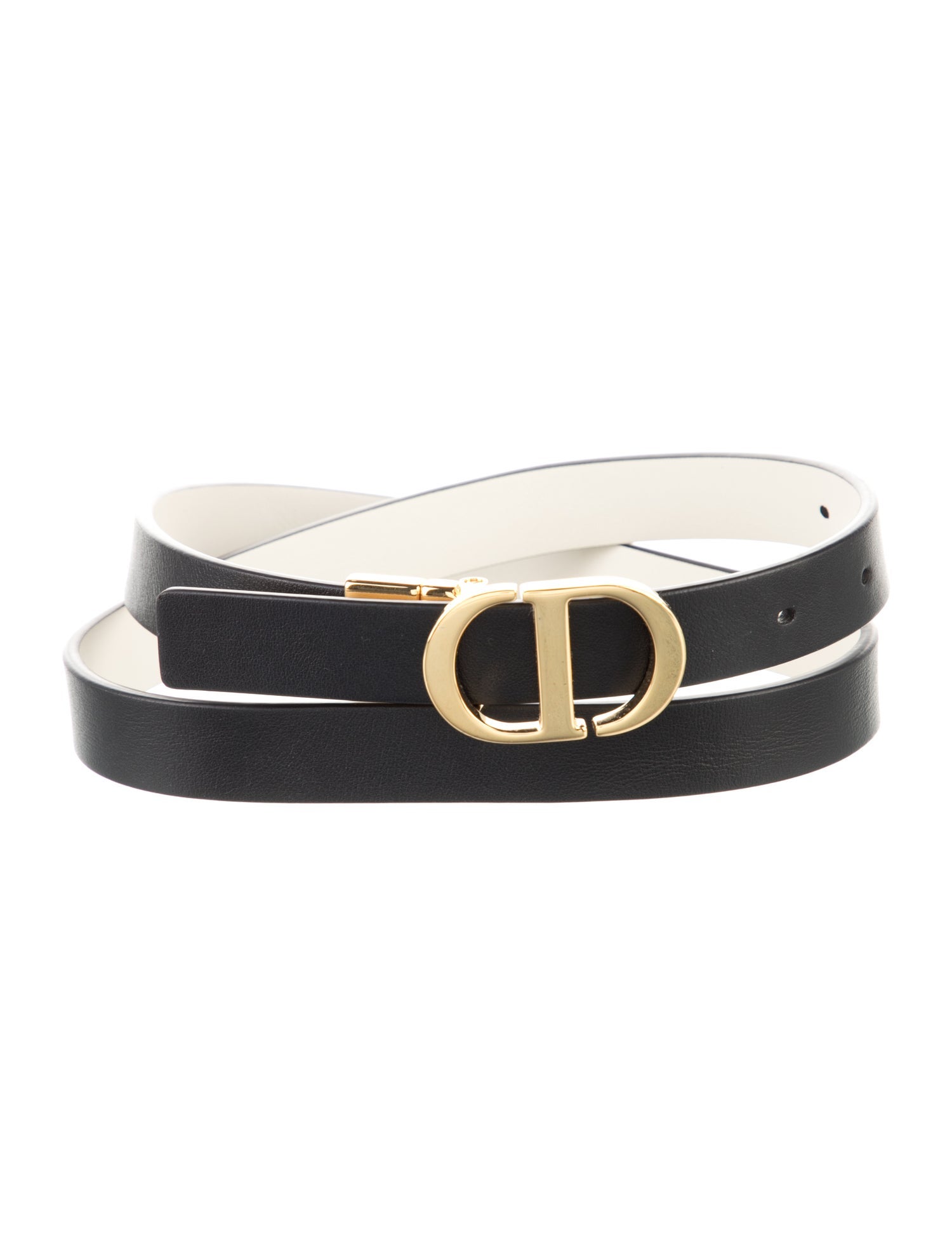 Christian Dior 30 Montaigne Reversible Belt Skinny Belt w/ Tags
