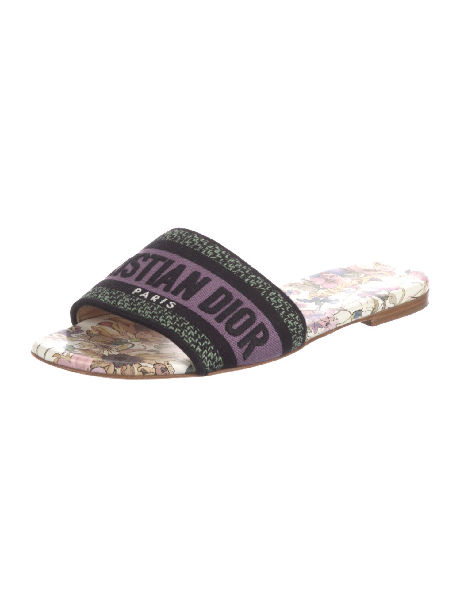 Christian Dior Canvas Patterned Slides