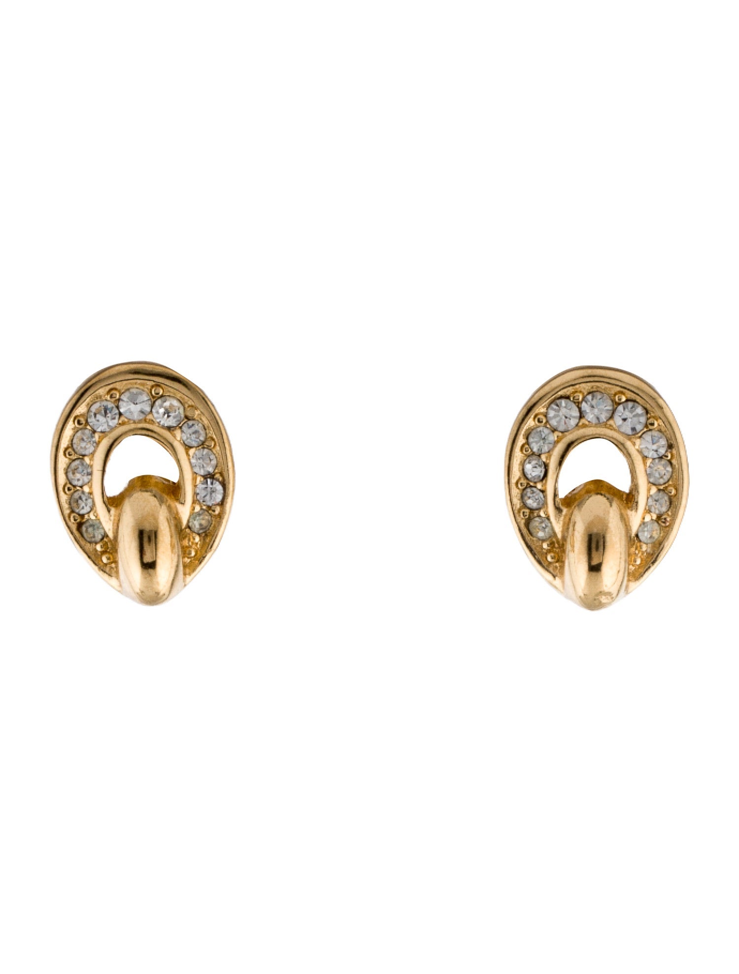 Christian Dior Vintage Crystal Clip-On Earrings