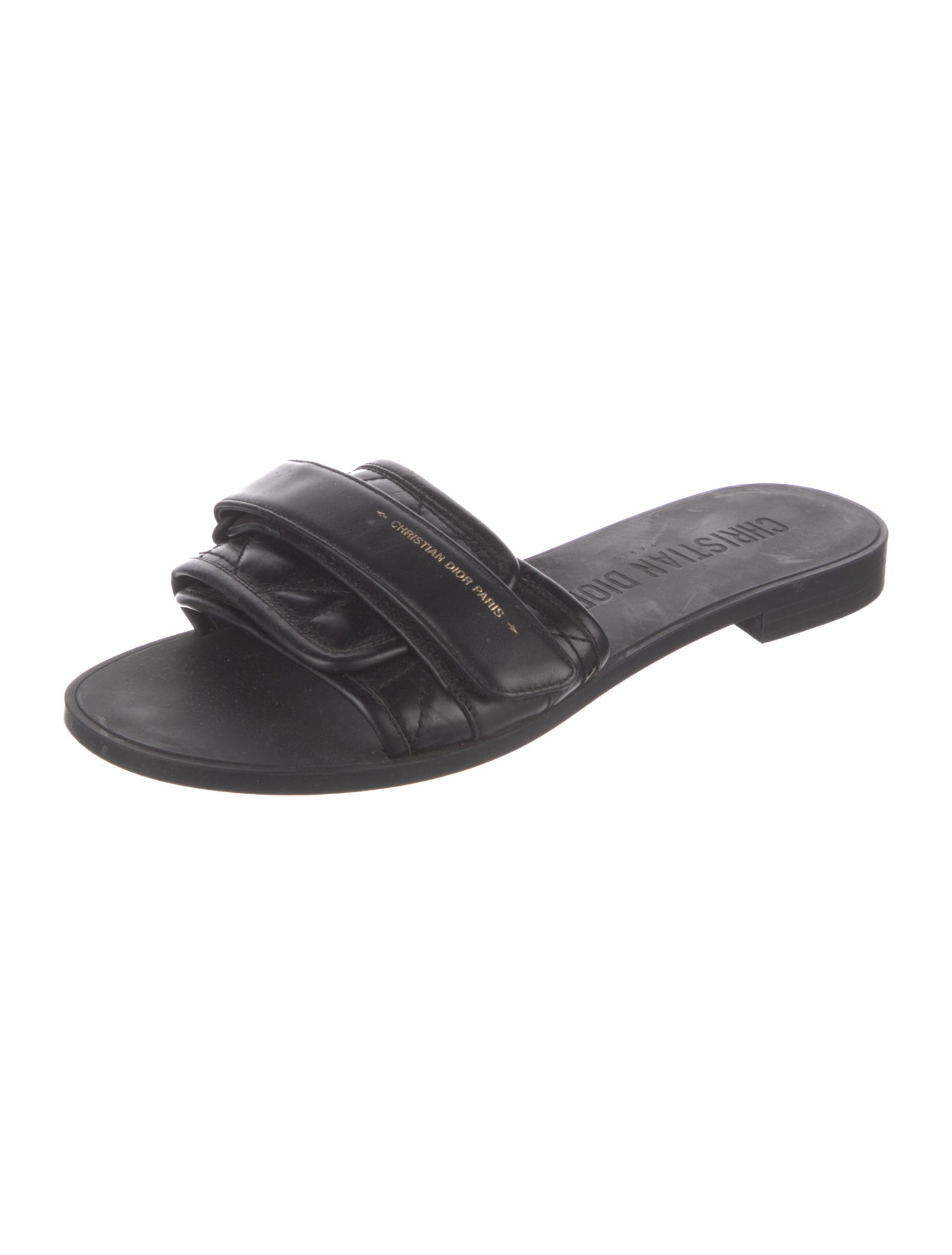 Christian Dior Cannage Pattern Leather Slides