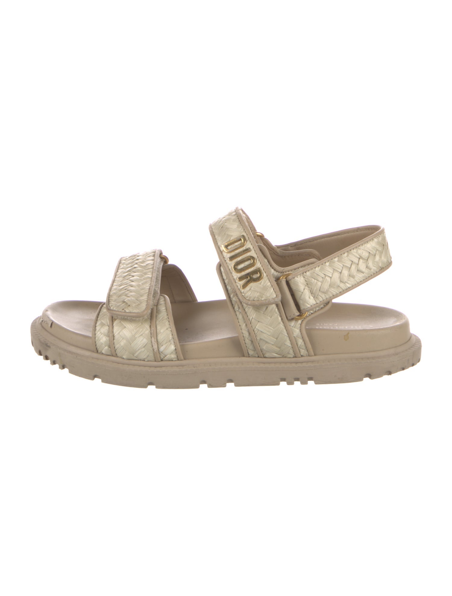 Christian Dior Straw Slingback Sandals