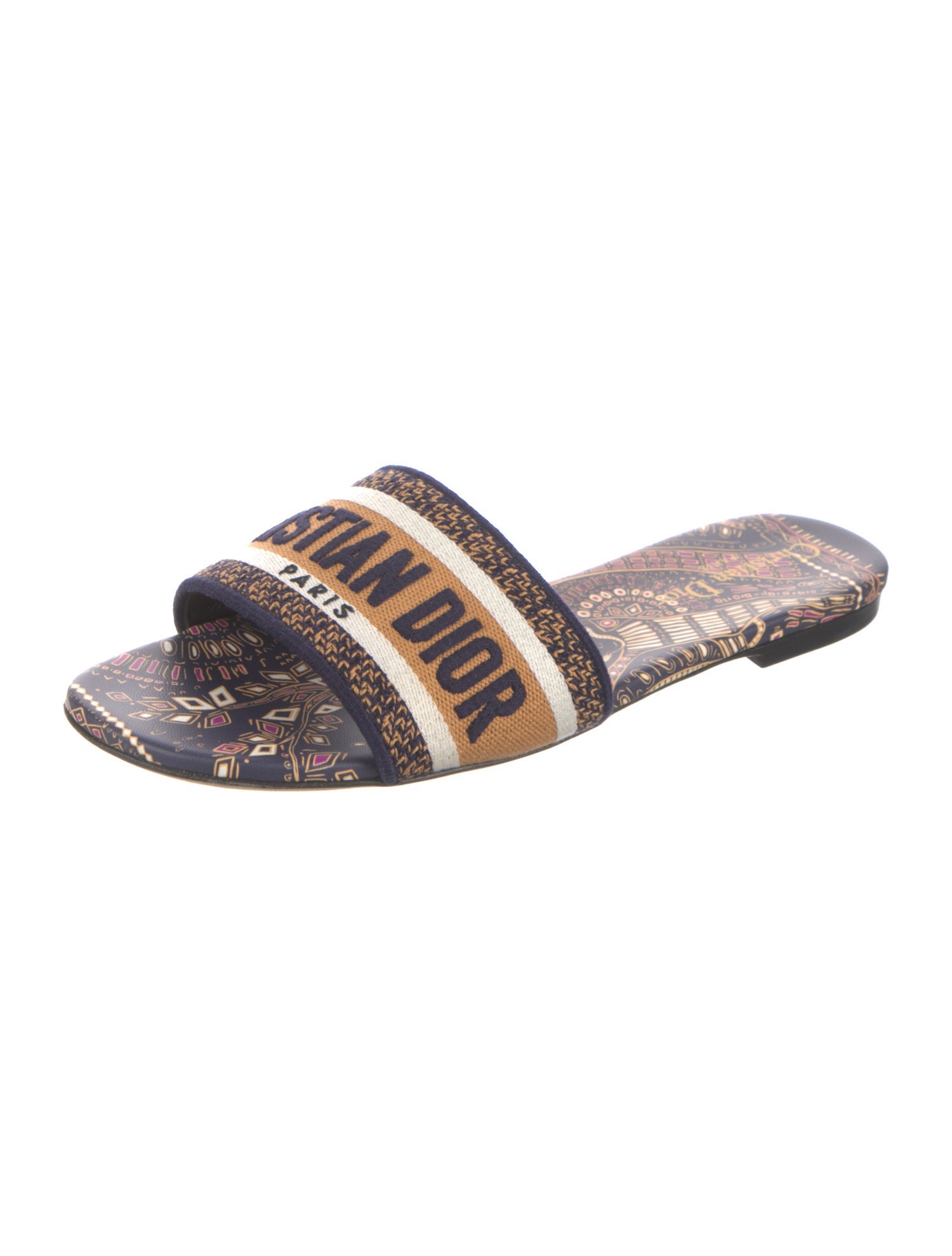 Christian Dior Canvas Patterned Slides