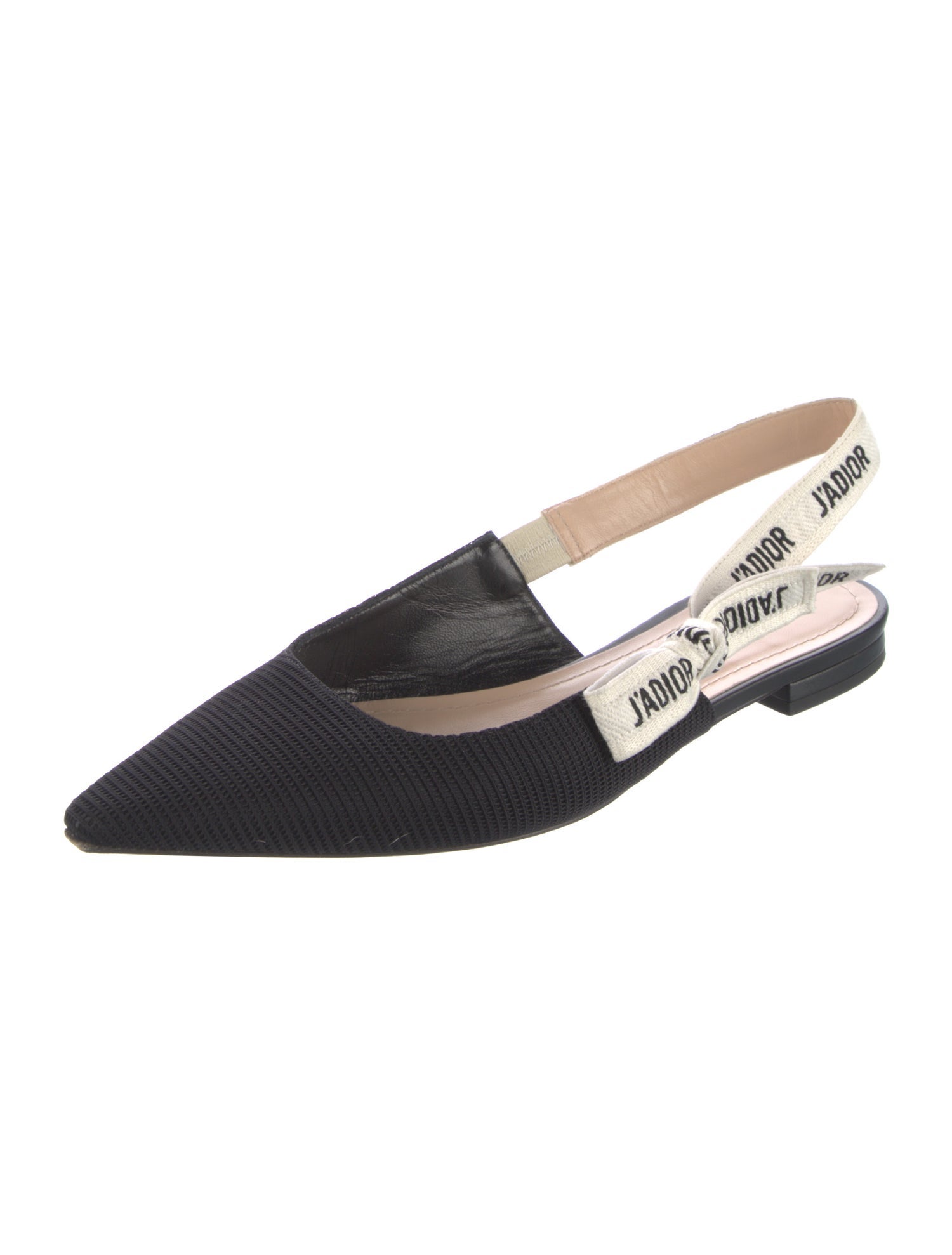 Christian Dior Graphic Print Bow Accents Slingback Flats