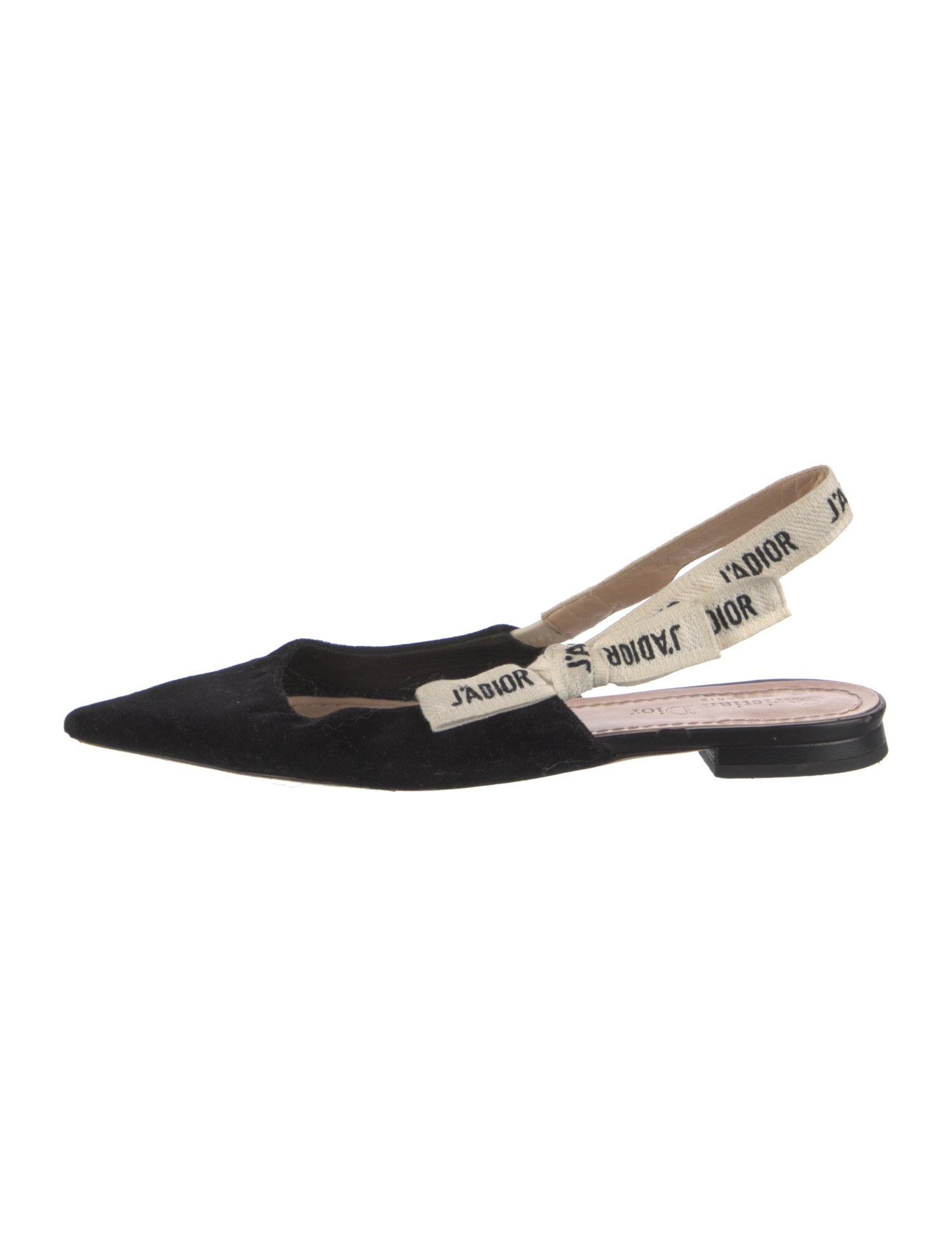 Christian Dior Velvet Graphic Print Slingback Flats