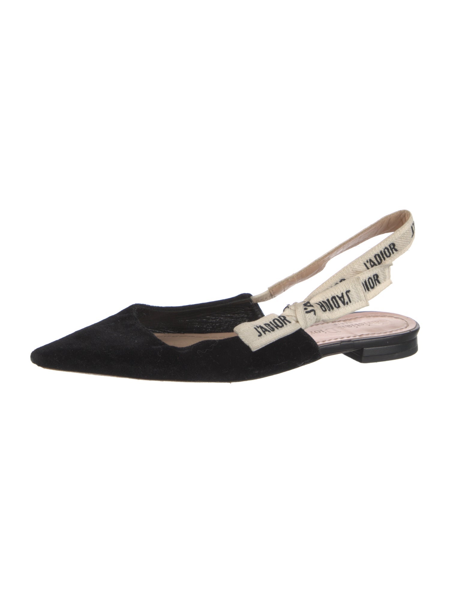 Christian Dior Velvet Graphic Print Slingback Flats