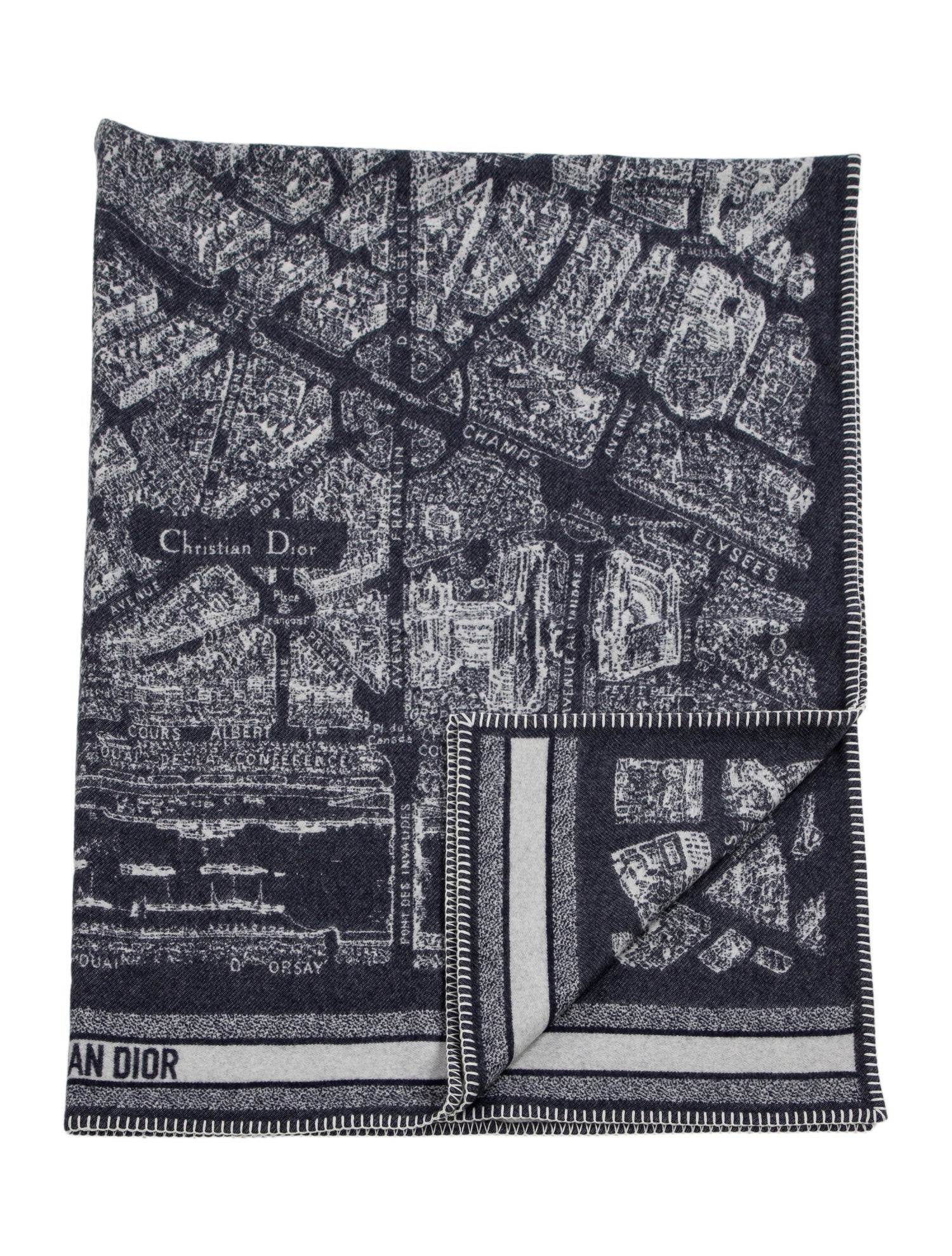 Christian Dior Plan de Paris Throw Blanket