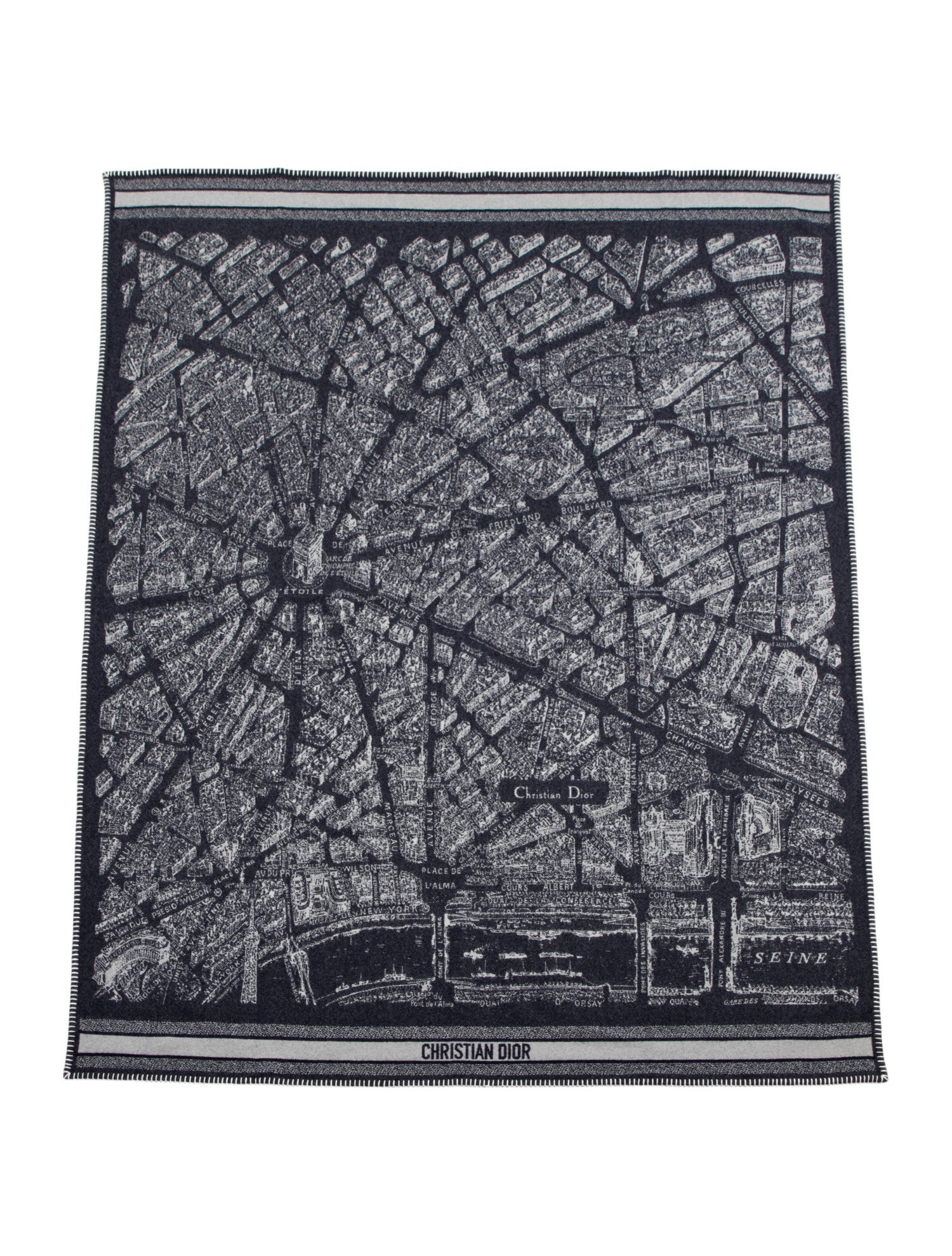 Christian Dior Plan de Paris Throw Blanket