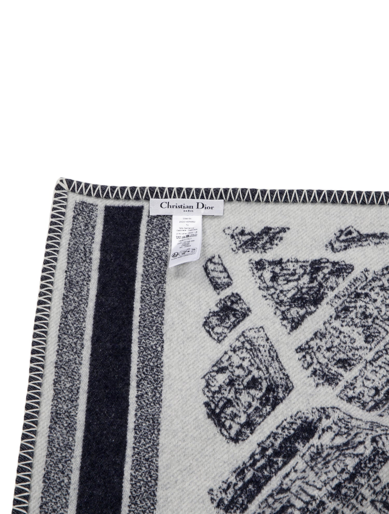 Christian Dior Plan de Paris Throw Blanket - Blue Throws, Pillows